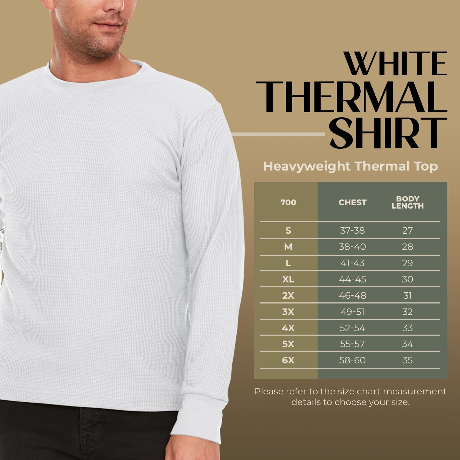 JMR Men's Heavyweight Waffle Thermal Shirt - 100% Cotton Long Sleeve Base Layer - Warm & Breathable Winter Shirt for Outdoor Activities, Hiking, and Cold Weather Workwear