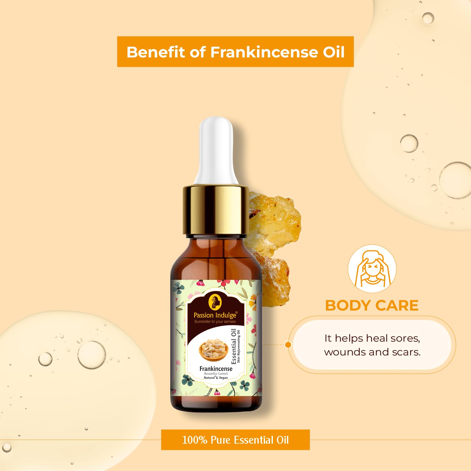 Natural Frankincense Essential Oil for Skin Rejuvenation - 10ml Pure & Organic Aromatherapy Oil for Face Care, Anti-Aging & Relaxation | Perfect for Massage, Skincare Routine & Stress Relief