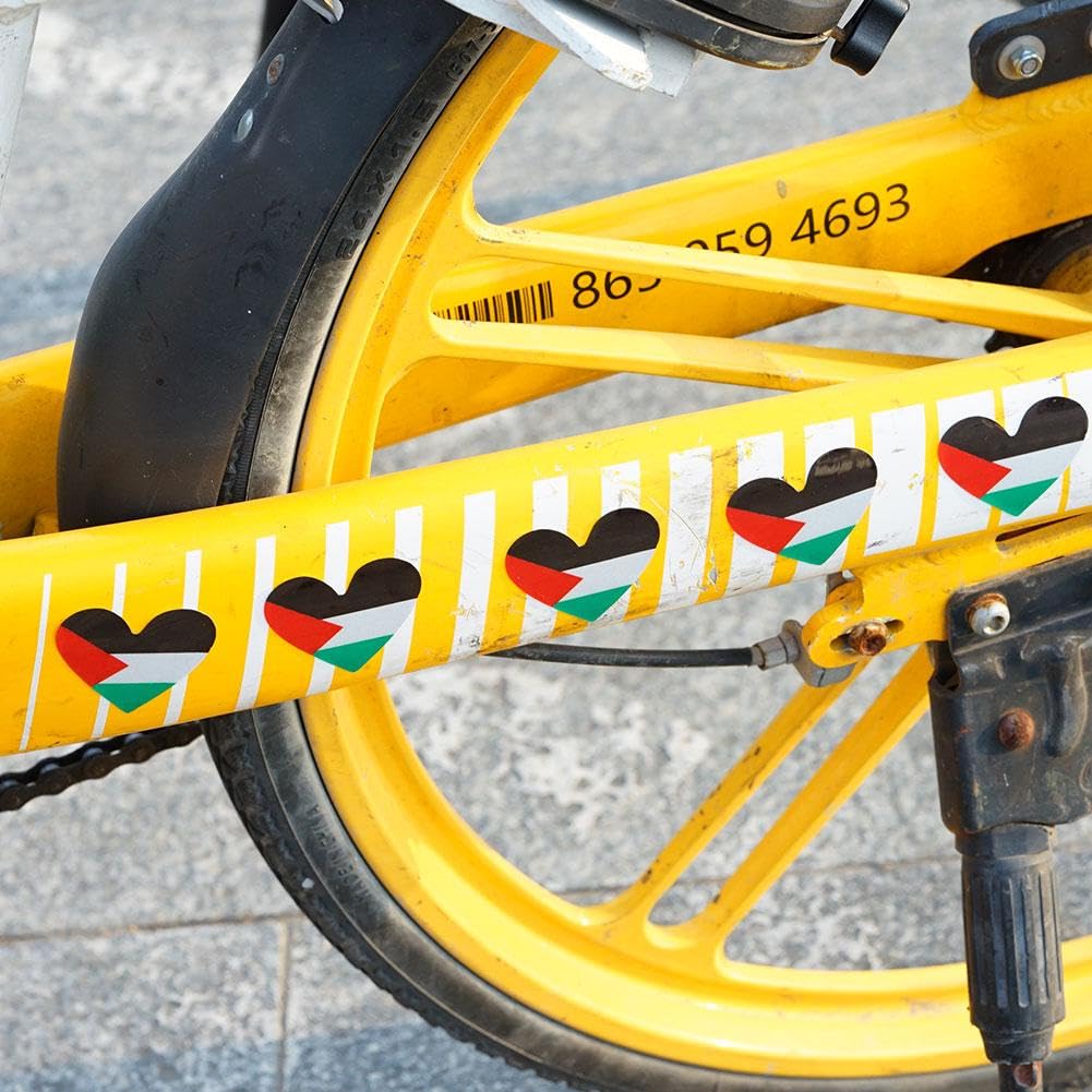 18 pcs Free Palestine Stickers - Heart Shaped Palestine Flag Car Decals, I Stand with Palestine Vinyl Stickers for Cars, Bikes, Laptops & Water Bottles | Show Support & Solidarity Decor