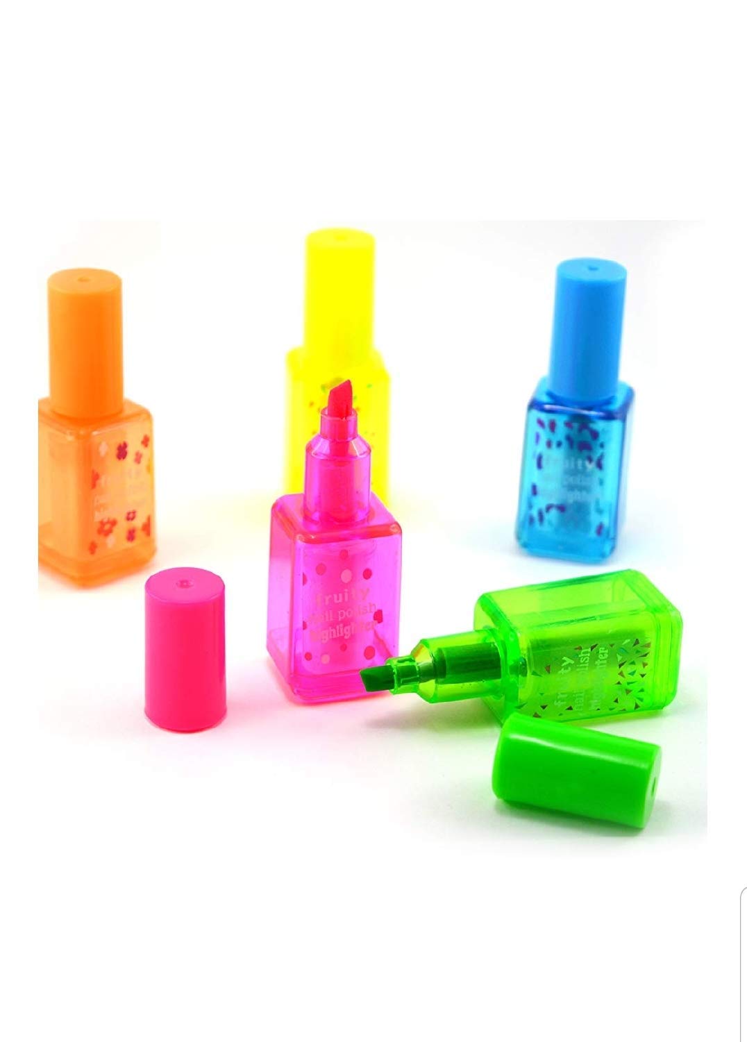 Trendy Neon Color Nail Polish Text Highlighter Set - 3 Pack for School, Office & Stationery | Perfect for Note Taking, Studying & Organizing Documents