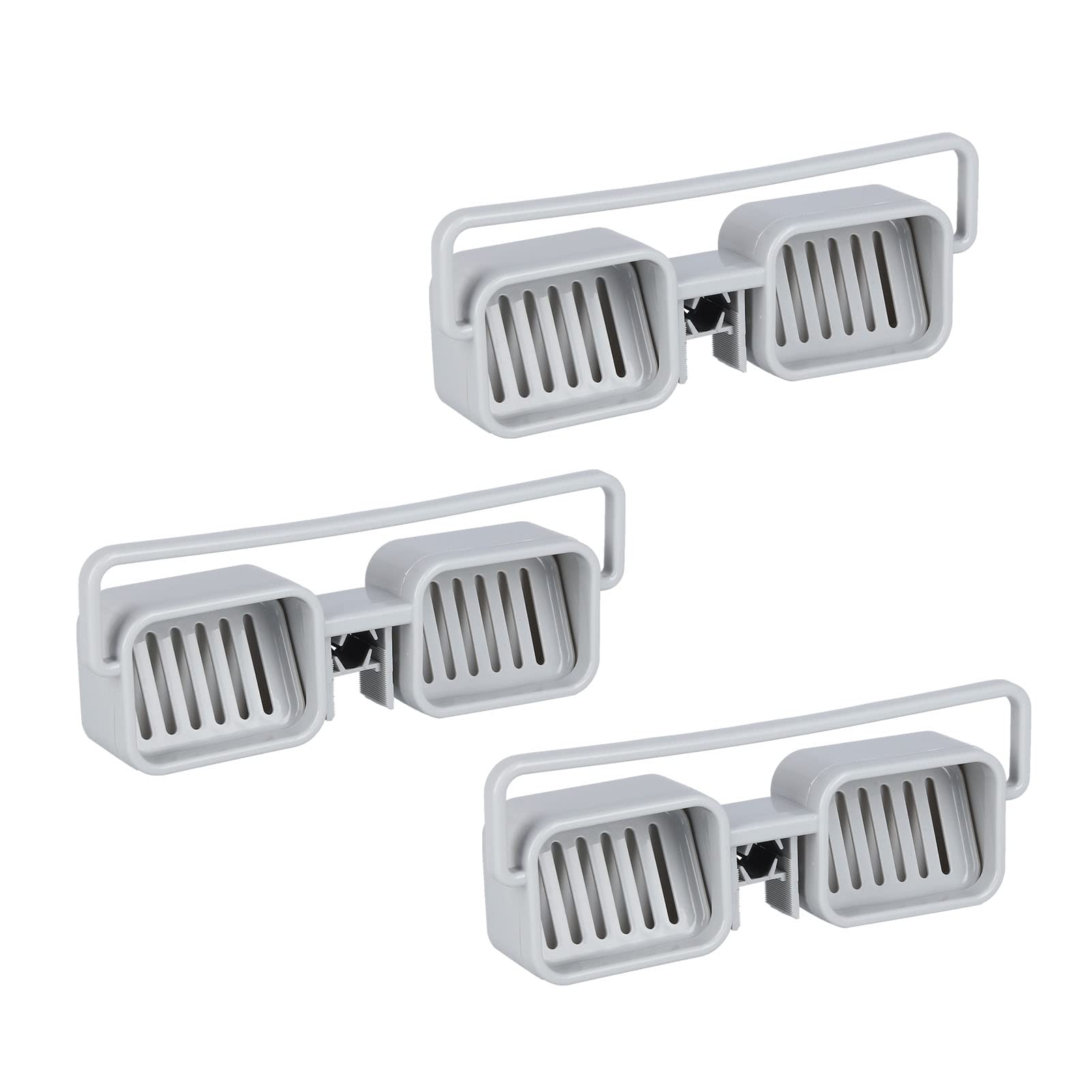 3-Pack Gray Faucet Storage Rack - Sponge Holder, Soap & Cloth Drain Rack for Kitchen Sink Organization | Perfect for Small Space & Multi-Purpose Kitchen Storage