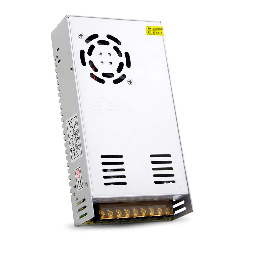 ACLorol 12V 30A 360W Universal Regulated Switching Power Supply - AC to DC Converter for LED Strip Lights, CCTV Cameras, Security Systems, Radios & Computer Projects - Perfect for Home, Office & DIY Electronics