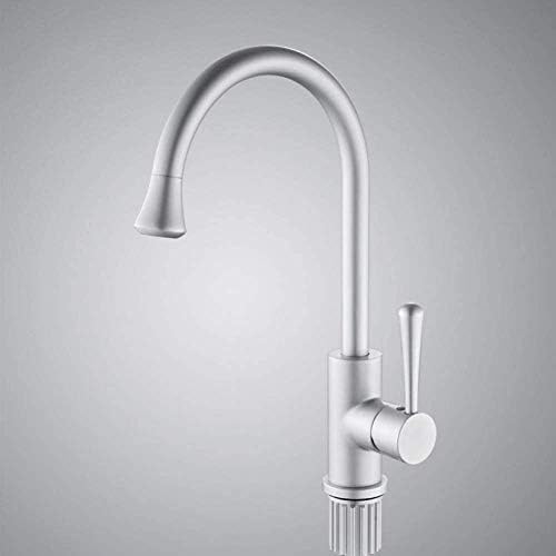 360° Swivel Kitchen Faucet - Space Aluminum Anodized Classic Basin Tap with Pull Down Sprayer | Perfect for Modern Farmhouse, RV & Small Space Kitchens