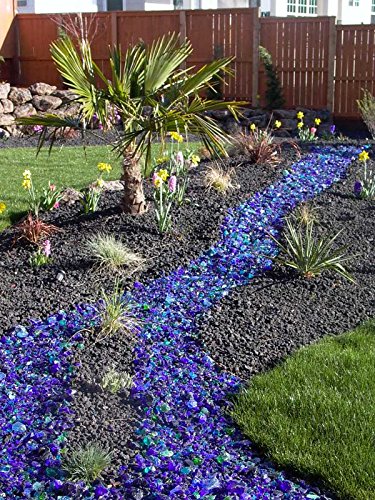 Premium Crystal Amber Landscape Glass - 50 Lb Bag for Decorative Rock, Garden Pathways & Xeriscaping | Perfect for Outdoor Landscaping, Aquariums & DIY Crafts