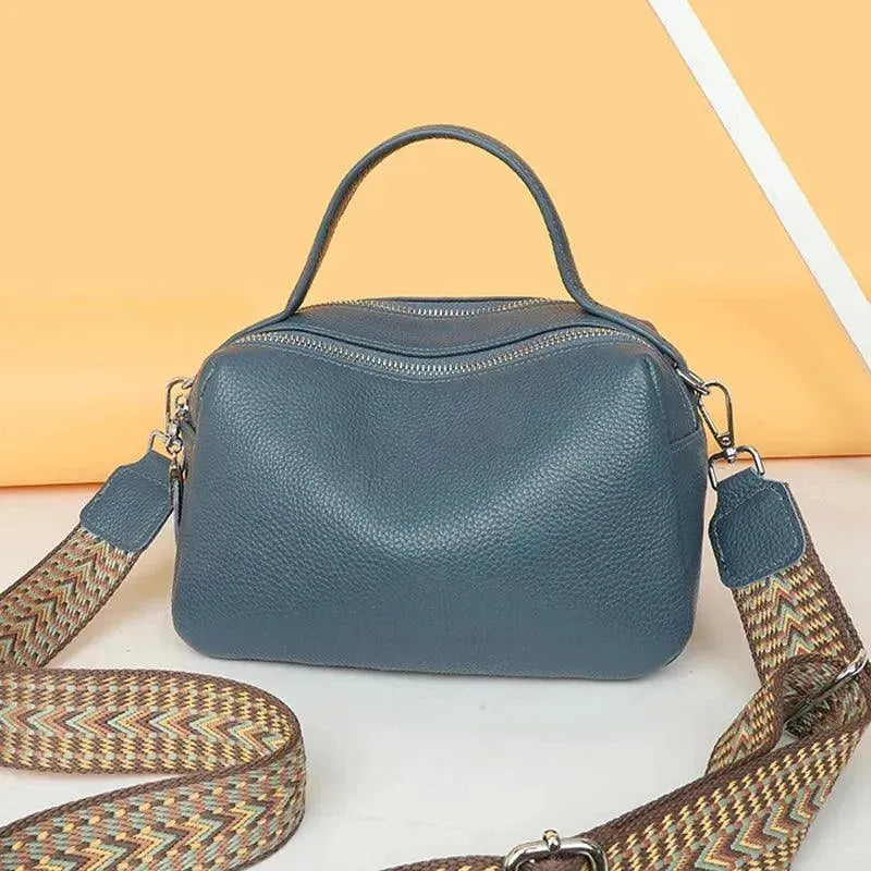 Vintage Leather Crossbody Tote Bag for Women - Genuine Leather Shoulder Purse - Fashionable Handbag for Everyday Use, Travel & Shopping