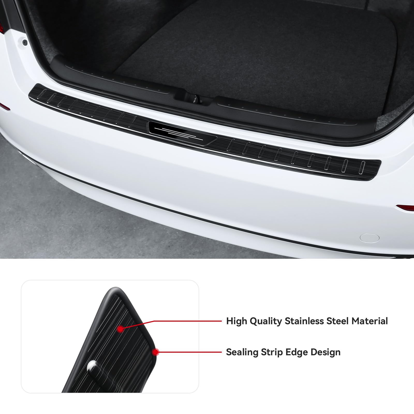 Stainless Steel Rear Bumper Guard & Trunk Sill Protector for Honda Accord 2018-2022 Hybrid/HEV - Black Brushed Exterior Accessory | Perfect for Parking Protection & Cargo Loading