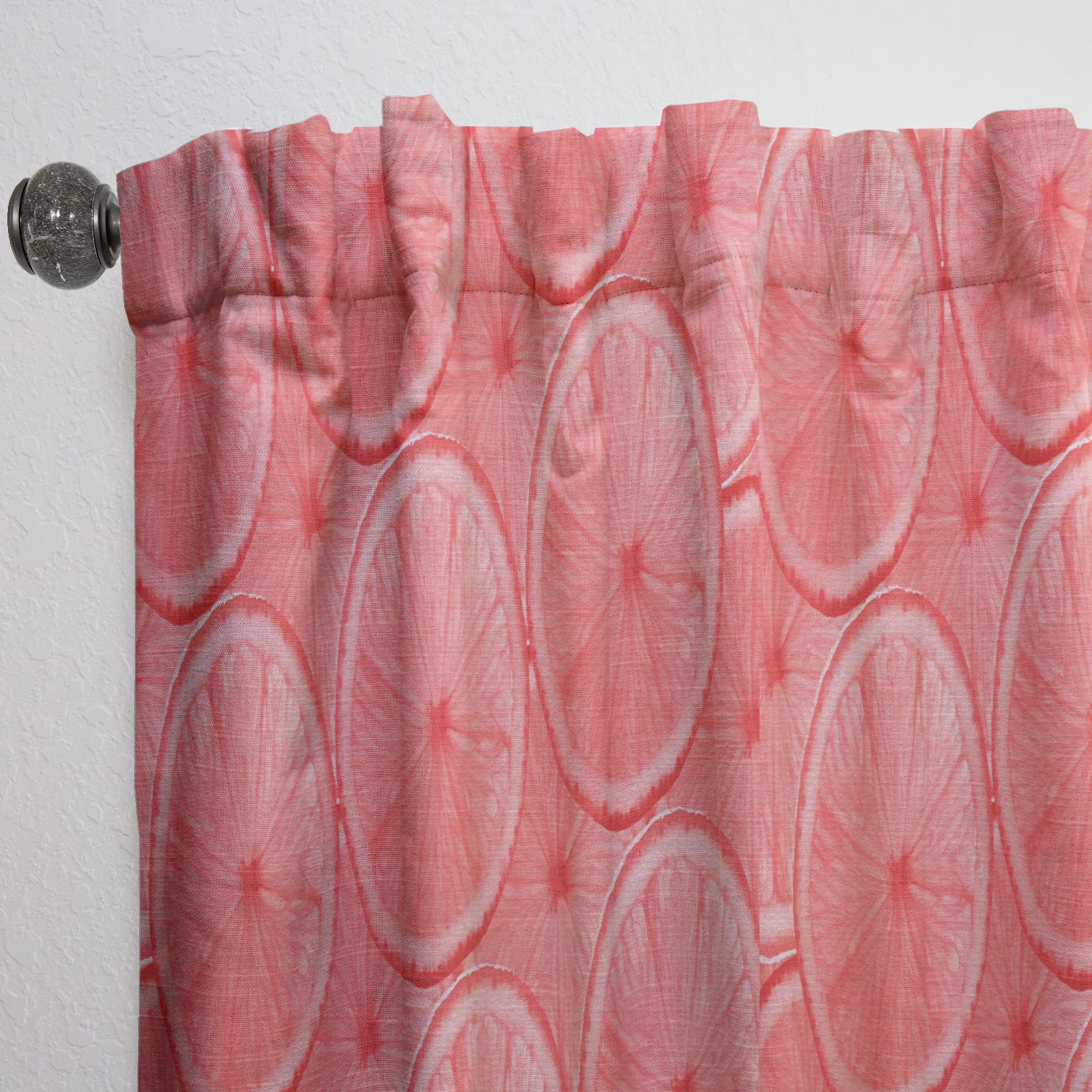 DesignQ Thermal Insulated Curtains - Coral Grapefruit Slices Pattern, 52x95 Inch Single Panel for Bedroom & Living Room | Blackout Drapes for Energy Efficiency & Privacy