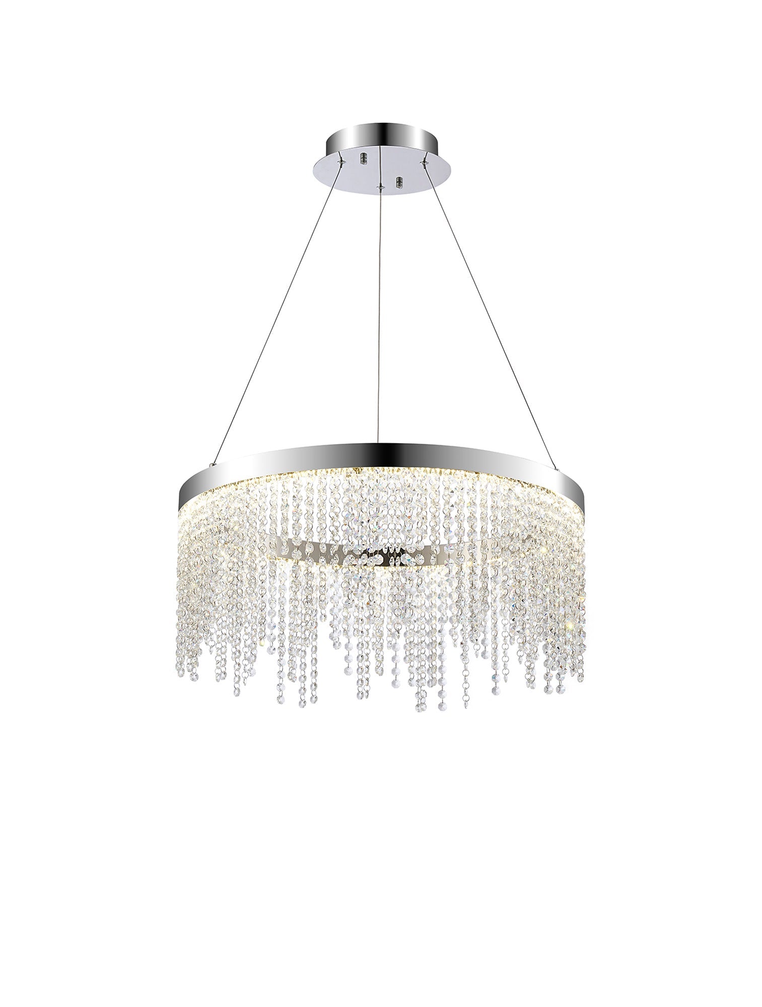 Bano LED Crystal Pendant Light Fixture - Modern Chandelier with Multiple Finish Options for Dining Room, Bedroom, or Living Room Lighting