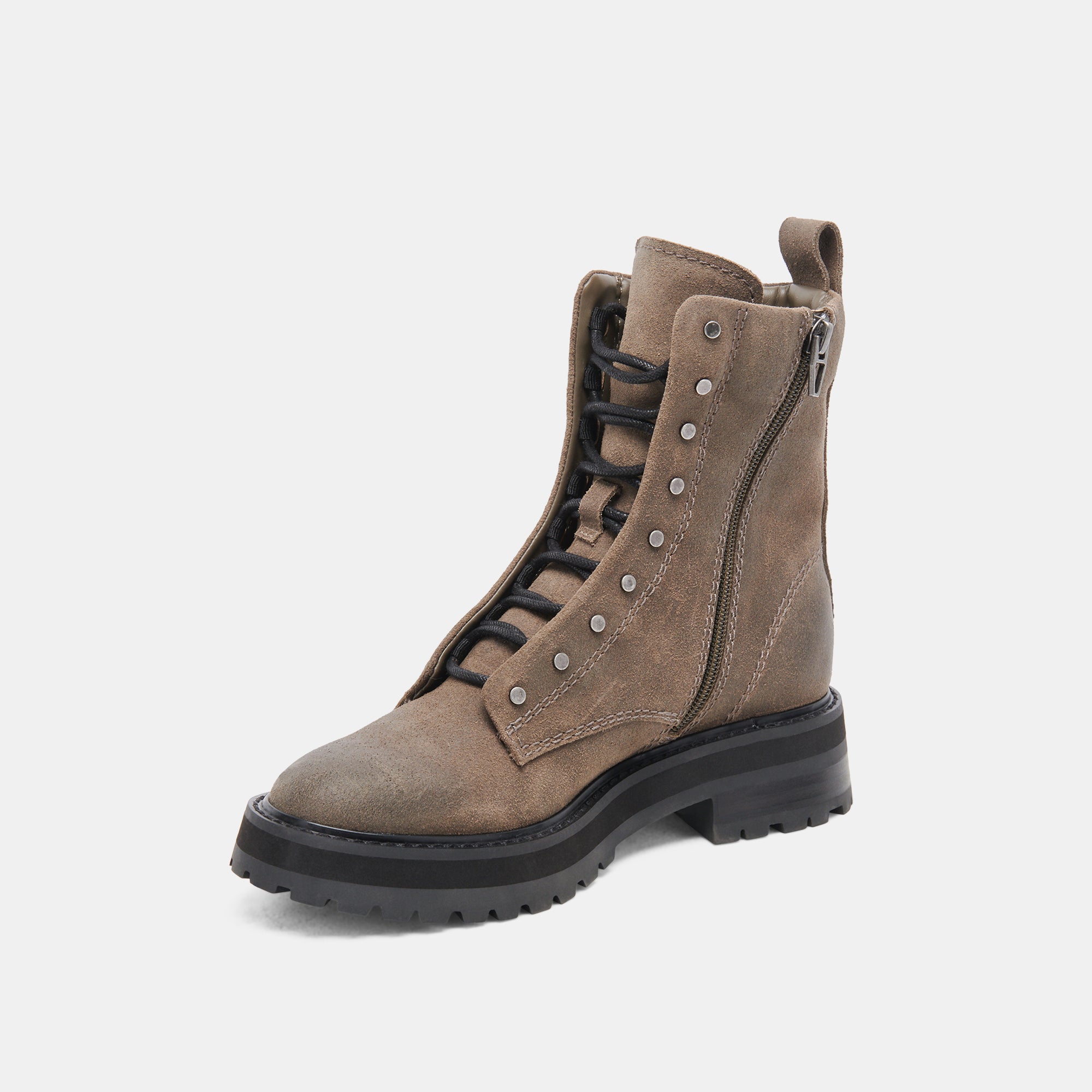 RANIER BOOTS for Women - Olive Suede Leather Ankle Boots for Fall & Winter | Comfortable & Stylish Outdoor Hiking, Walking, and Casual Wear