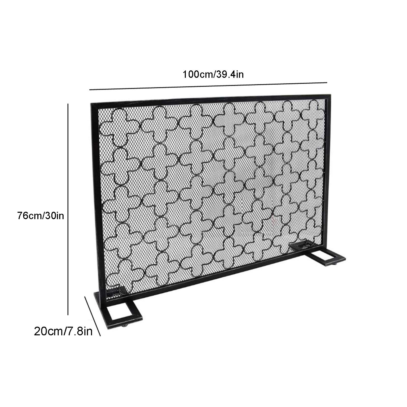 Fireplace Spark Guard Screen - Heavy Duty Iron Mesh Fireplace Safety Screen for Wood Stove & Fireplace - Free Standing Fireplace Protector for Indoor & Outdoor Use - Perfect for Living Room, Patio, and Camping Safety