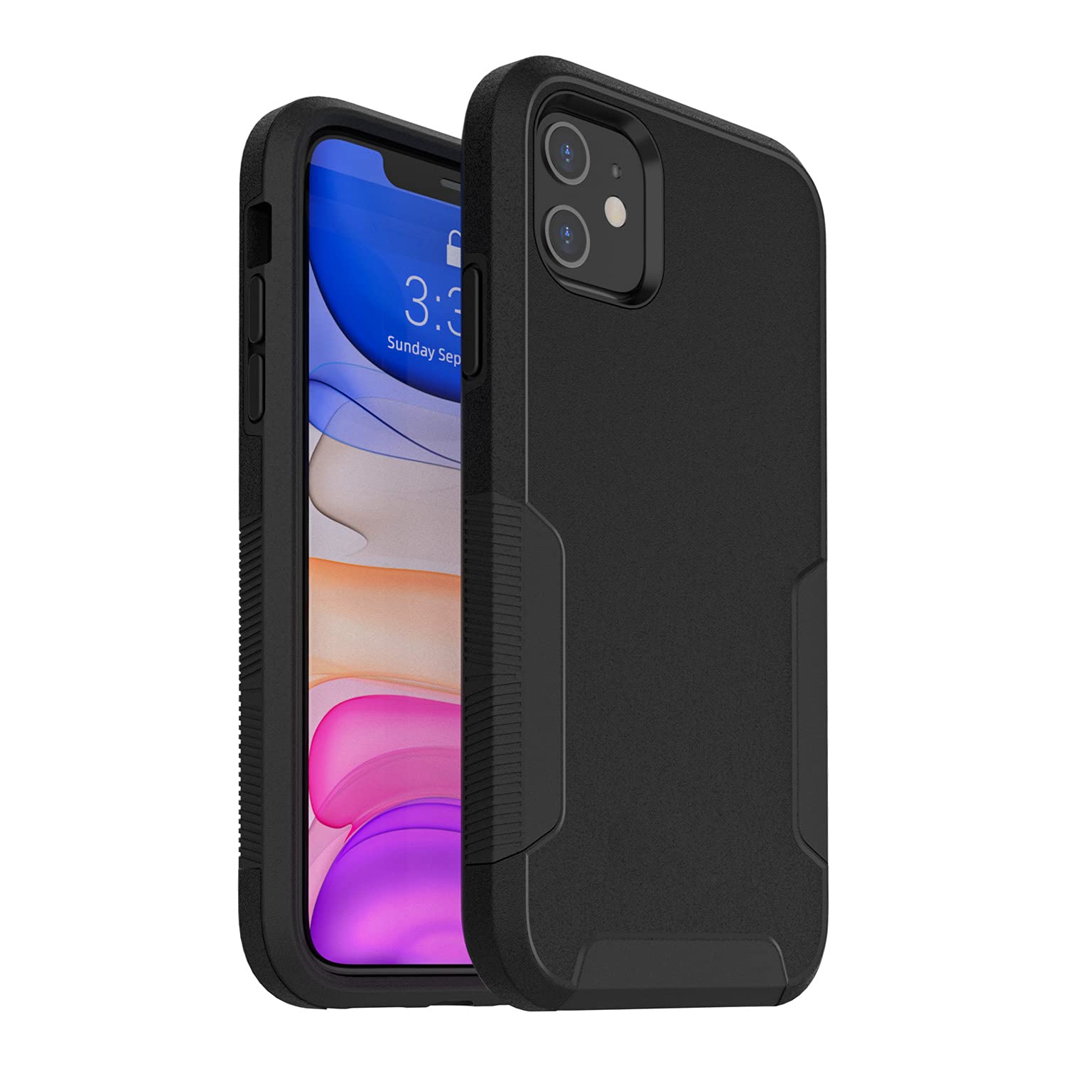 VOEAIN Heavy Duty Shockproof iPhone 11 Case - Rugged Protective Cover with Hard PC & Soft TPU (6.1 Inch, Black) | Anti-Scratch, Drop Protection for Outdoor, Work & Active Lifestyle