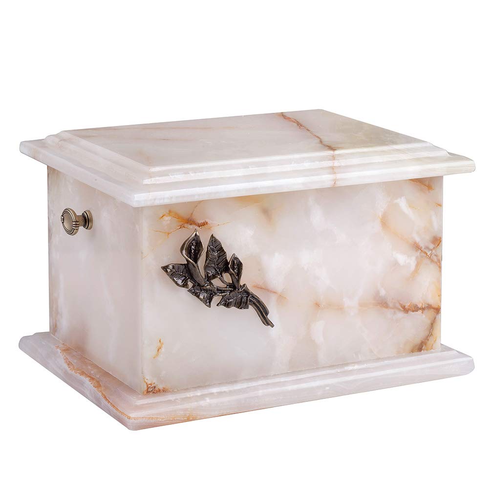 Natural Marble Funeral Urn for Ashes - Elegant Stone Casket for Adult Cremation | Memorial Keepsake for Home Display & Cemetery Use