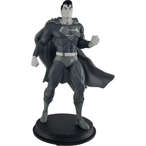 DC Comics Superman Black and White Statue - Exclusive Collectible Figurine for Superhero Fans | Home Decor, Office Display & Comic Book Collection