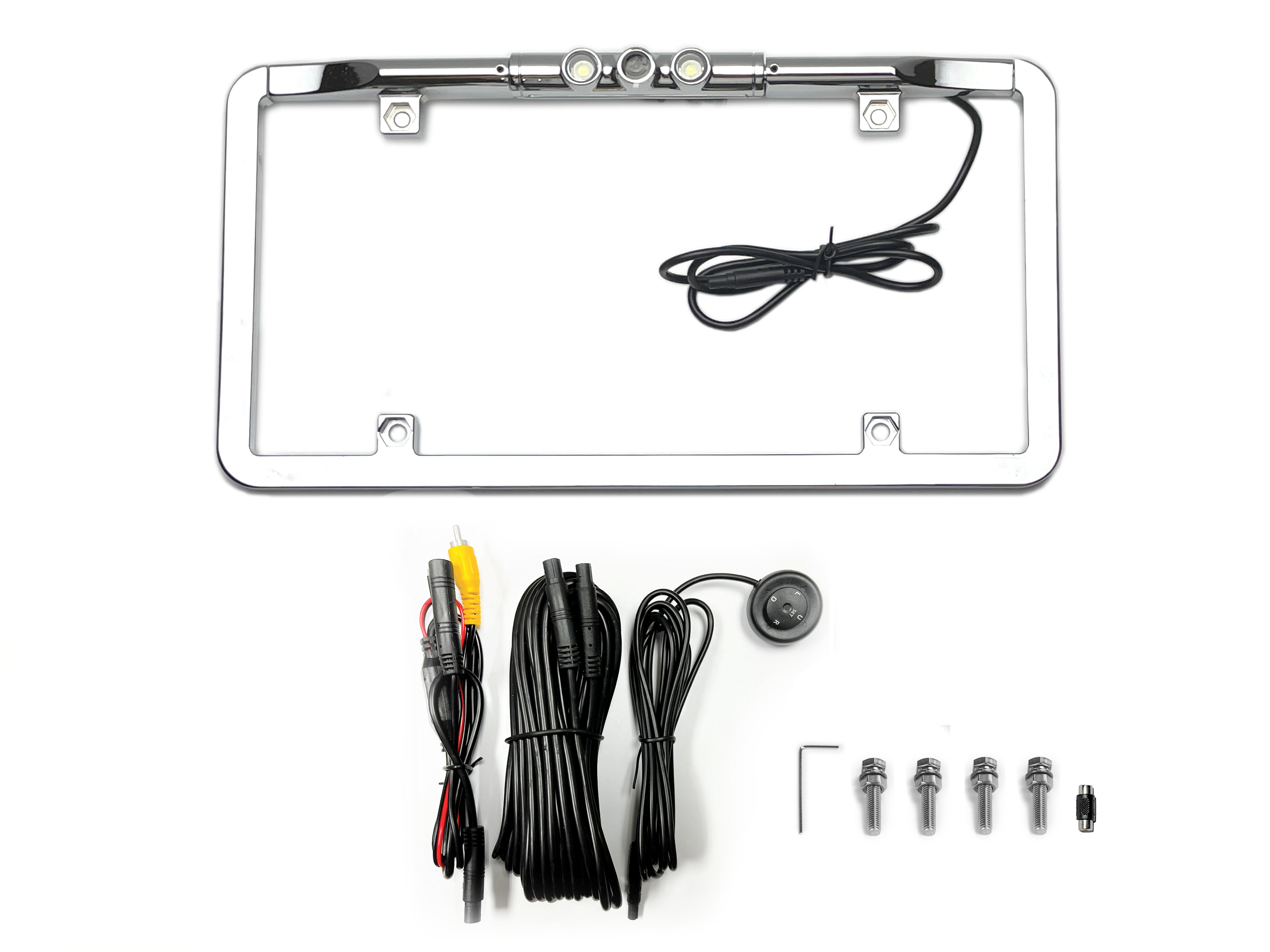 BOYO VTL275HDL Ultra Slim Full Frame License Plate Backup Camera with LED Lights - Multi Viewing, Chrome - Perfect for Trucks, SUVs & RVs - Enhanced Parking Safety & Night Visibility