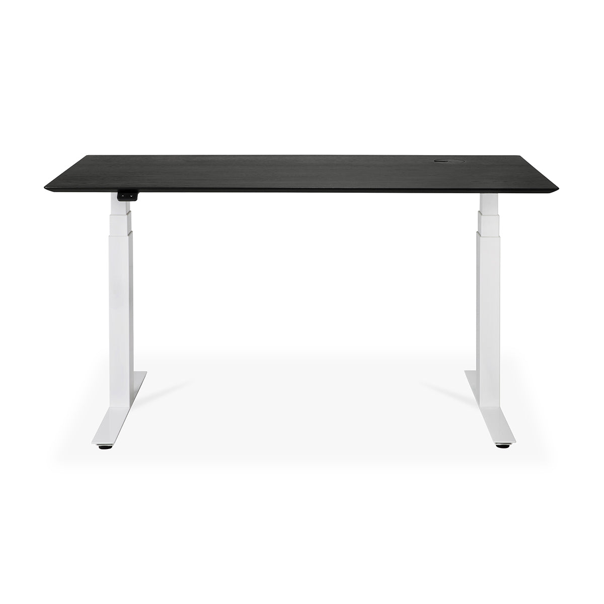 Adjustable Rectangle Office Desk with Cable Management - 140cm (Oak Black, White) | Ergonomic Home & Office Workspace Solution for Professionals & Students