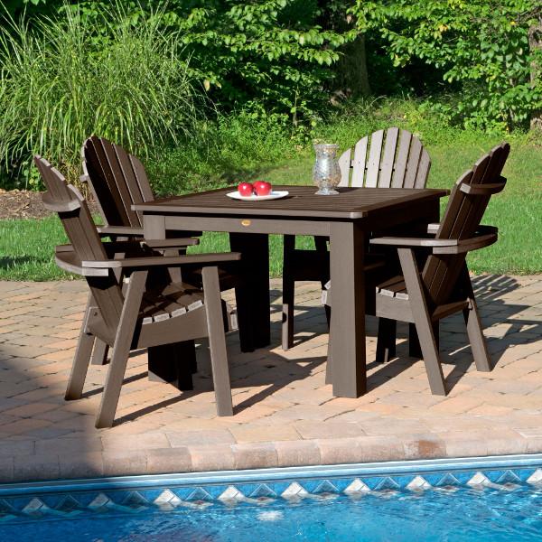Hamilton Adirondack 5-Piece Square Outdoor Dining Set - Patio Furniture for Backyard, Garden, Deck & Poolside Dining