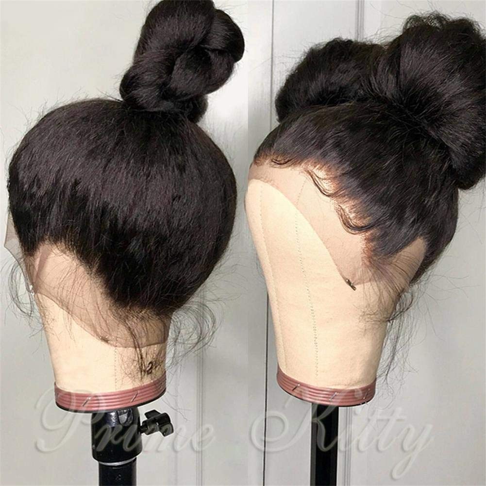 10A Brazilian Virgin Human Hair T Part Lace Wig - Kinky Straight Pre Plucked 130% Density HD Lace Wigs | Natural Look for Daily Wear, Parties & Special Occasions