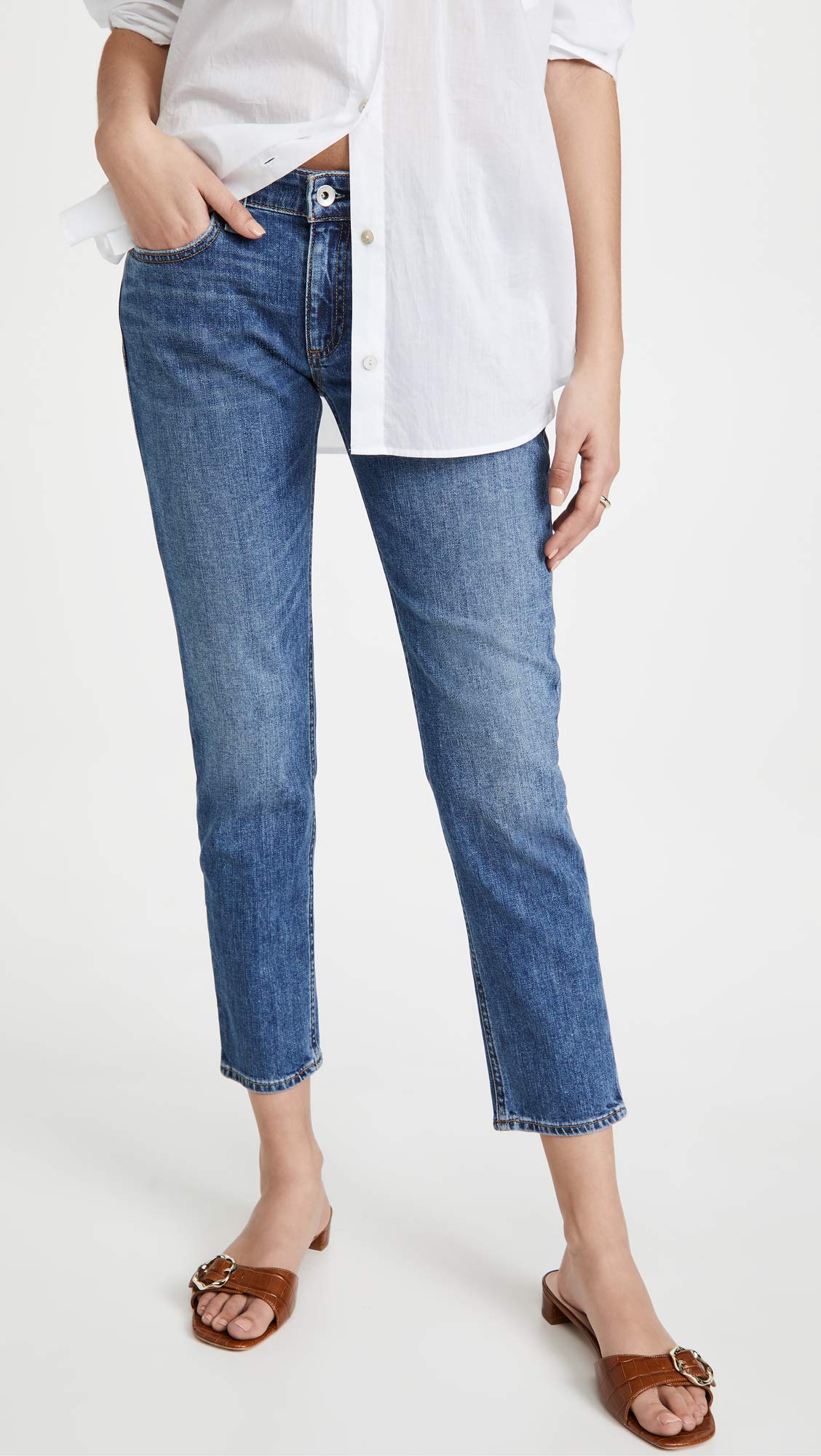 rag & bone Women's Dre Low Rise Slim Boyfriend Jeans - Distressed Denim Pants for Casual Wear & Street Style Outfits