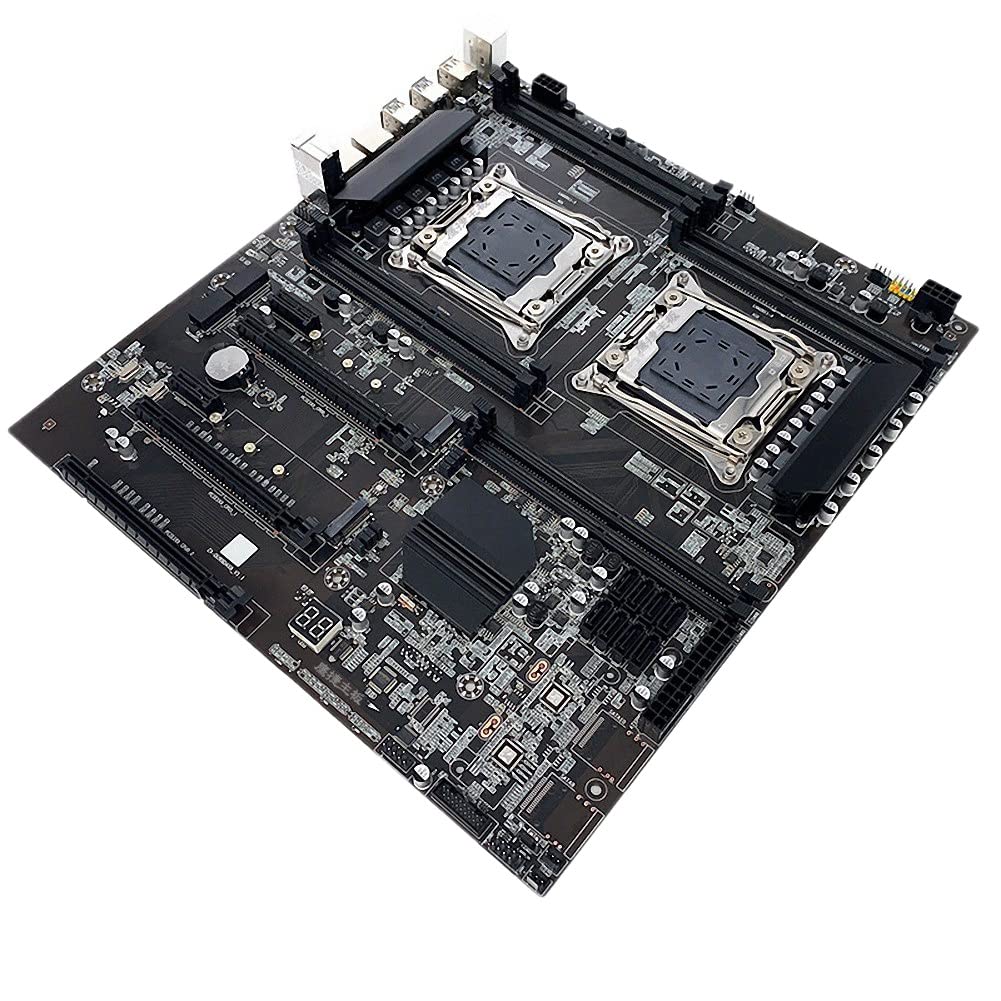 XIDIT 1 Pack X99 Dual-Socket Server Motherboard - LGA2011-3, 8x DDR4 ECC RAM Slots, PCIe x16, SATA 3.0 - Supports Intel Xeon E5 V3/V4 CPUs - Ideal for Data Centers, Workstations & High-Performance Computing
