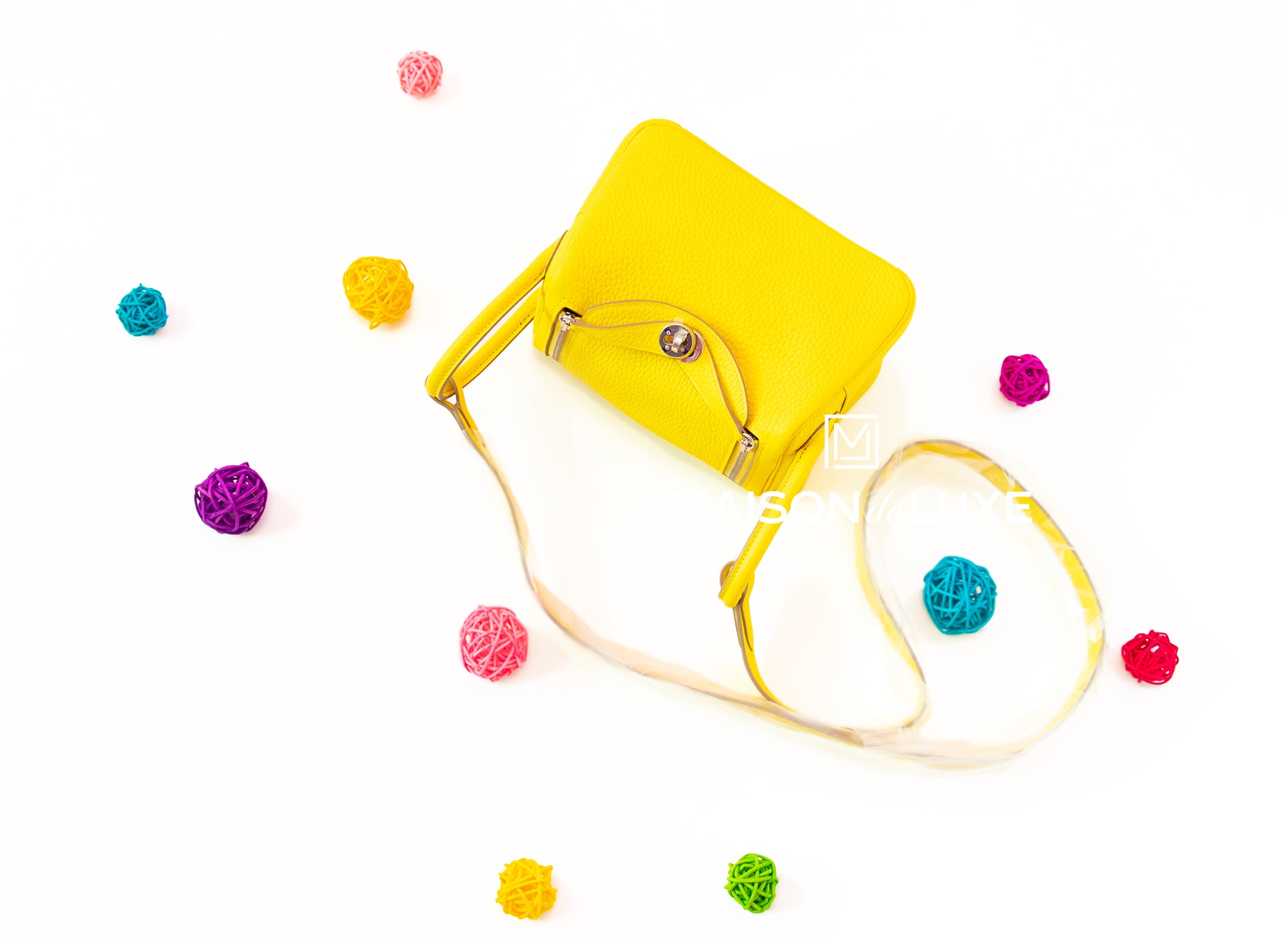 Hermes Mini Lindy 20 Handbag in Lime Clemence Leather - Luxury Crossbody Bag for Women, Perfect for Date Night & Travel Accessories