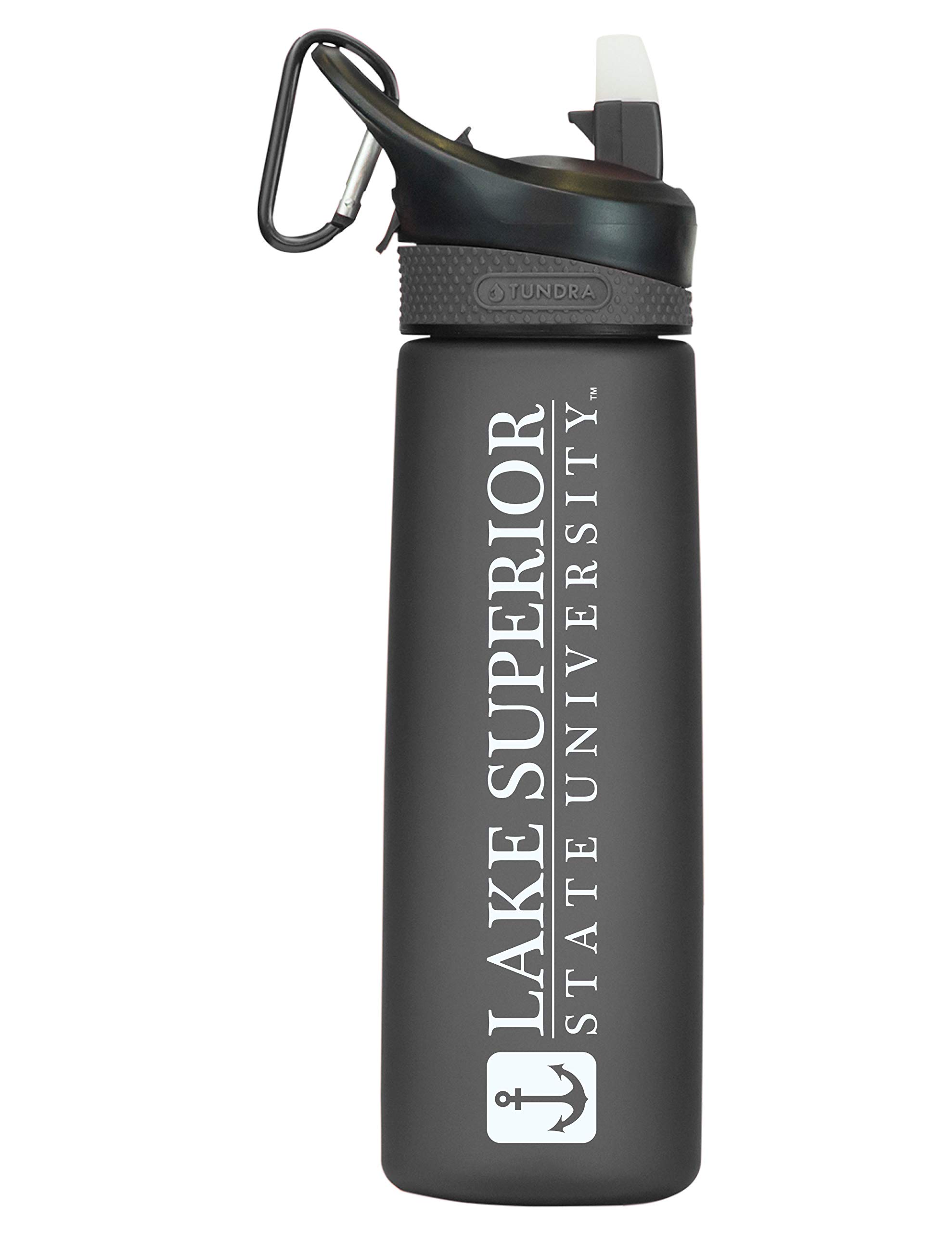 Lake Superior State University Frosted Sport Water Bottle - Black Insulated Water Bottle for Gym, Hiking & Outdoor Activities