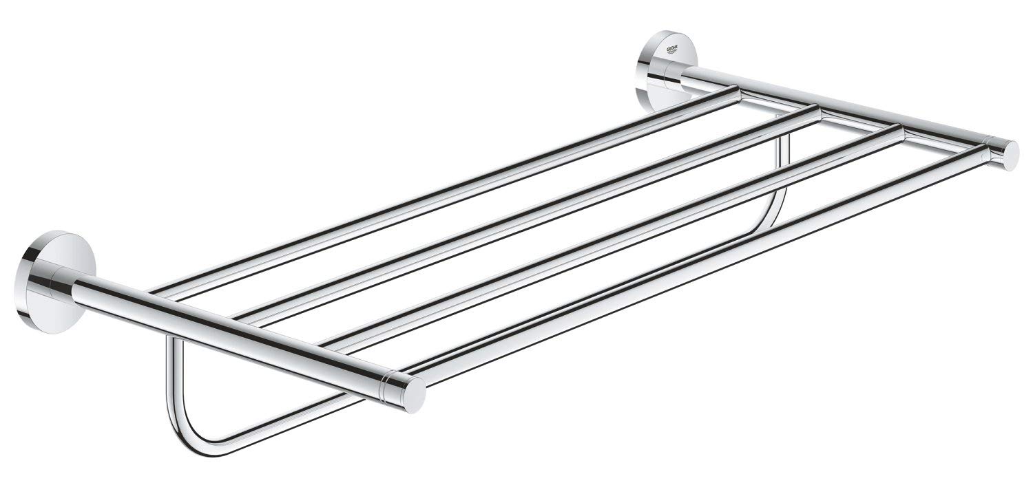 Growe Essentials 22 Inch Stainless Steel Multi-Towel Rack - Bathroom & Kitchen Towel Holder for Spa, Hotel, and Home Use