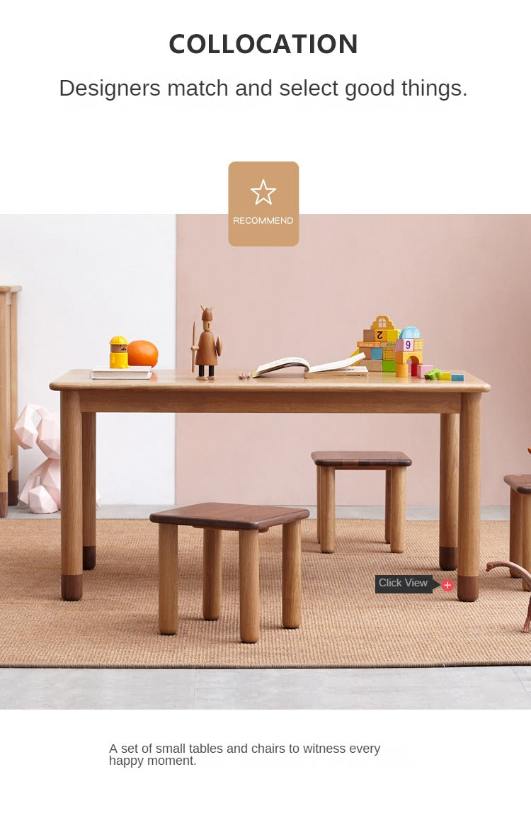 Solid Oak & Black Walnut Kids Small Stool - Durable Wooden Step Stool for Children - Perfect for Bathroom, Kitchen, and Playroom Use