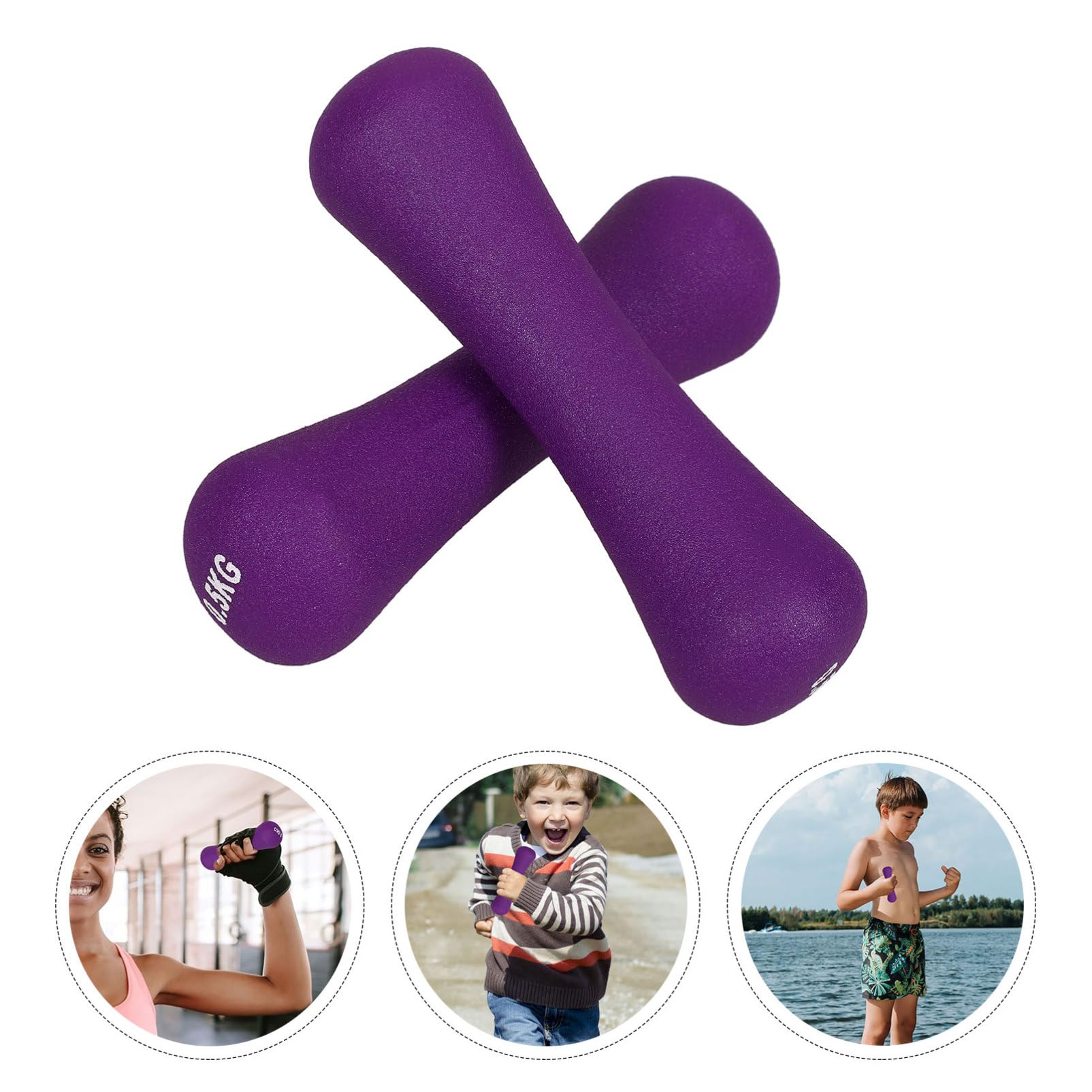 BESPORTBLE 4-Piece Kids Dumbbell Set - Gym Fitness Equipment for Women & Girls - Purple Bone Iron Dumbbells for Home Workout, Strength Training & Yoga Accessories