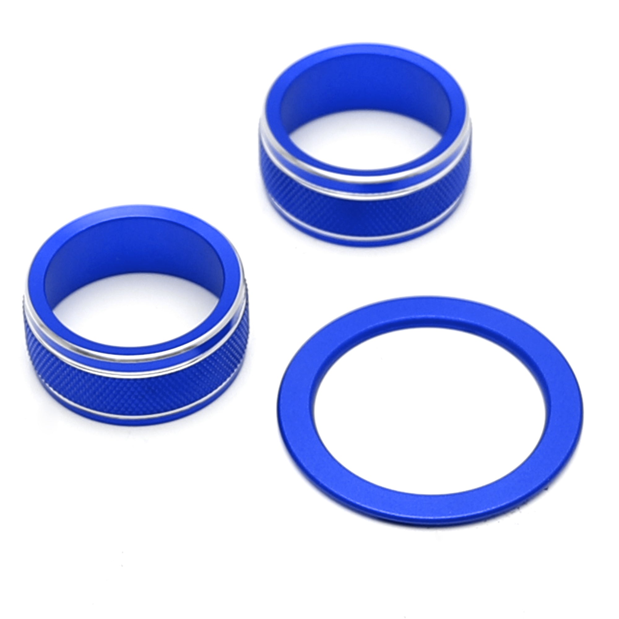 3-Piece Blue AC Turn Knobs & Engine Push Start Button Cover Trim Kit - Compatible with 2021-2024 Toyota Camry - Interior Styling Upgrade for Car Enthusiasts
