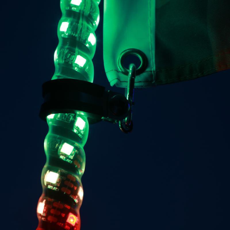 3FT/4FT LED RGB Whip Lights with Bluetooth & Remote Control - Universal Flagpole Light Mount for UTVs (Fits 1.75