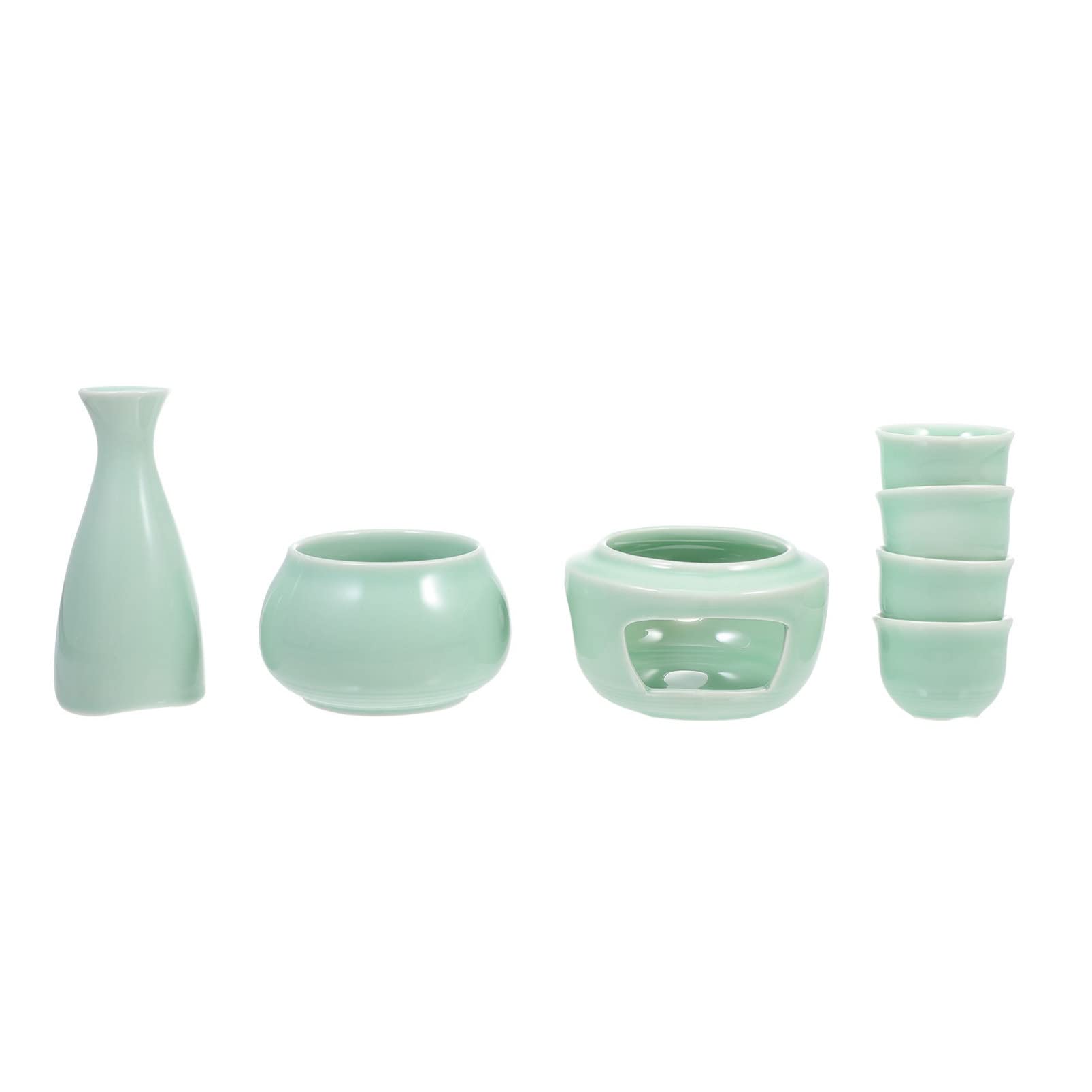 Premium Ceramic Sake Set with Warmer Pot - Traditional Japanese Stovetop Porcelain Sake Bottle & Cups - Perfect for Home Entertaining, Dinner Parties & Asian Cuisine Pairings
