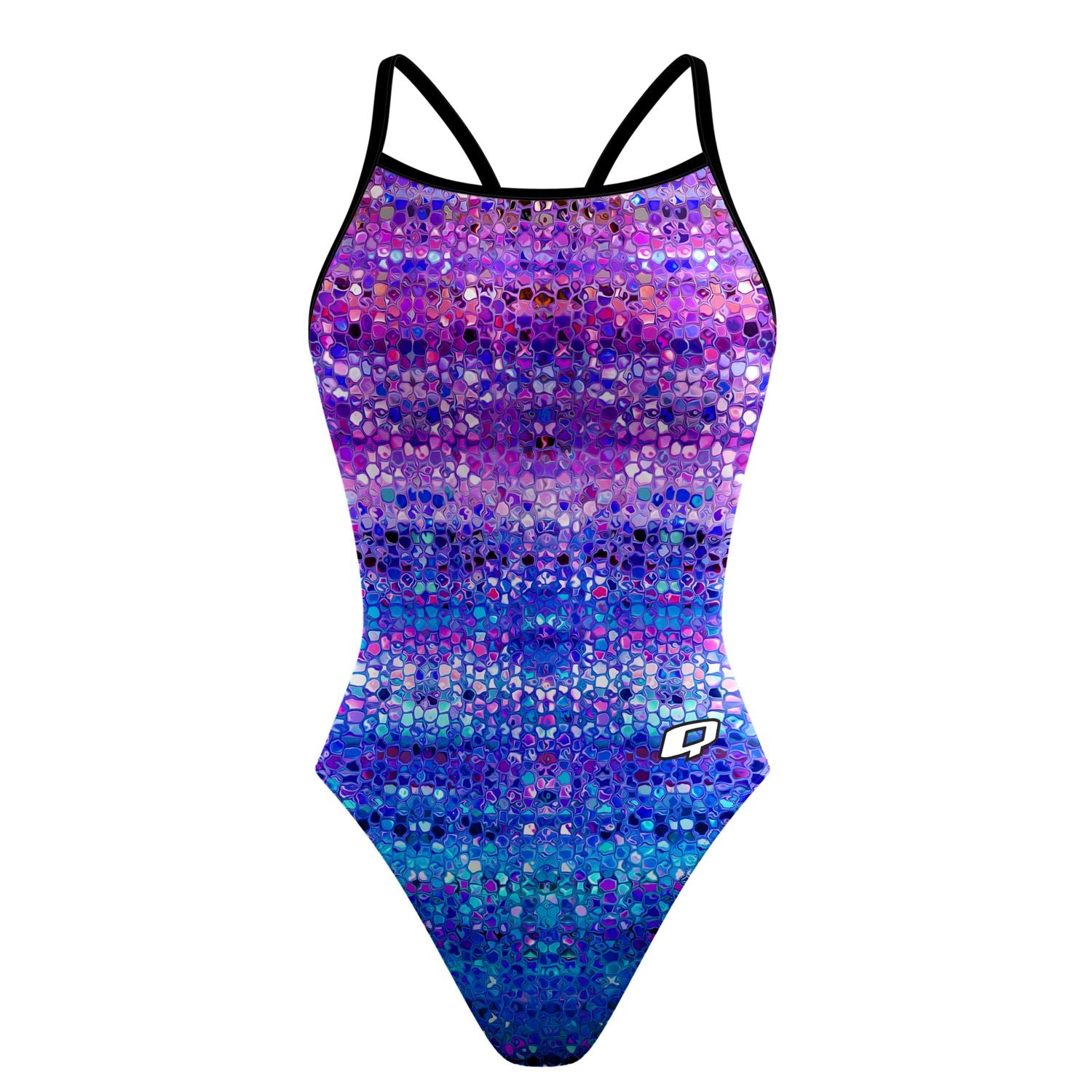 Water in My Goggles Skinny Strap Swimsuit - Women's High Cut One Piece Bathing Suit for Swimming, Beach & Pool Activities