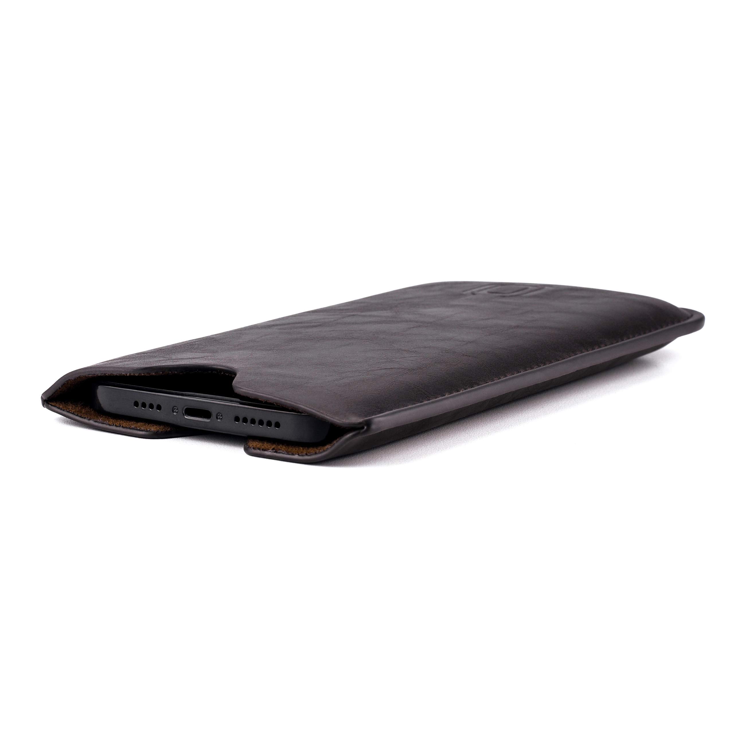 Premium Faux Leather iPhone 16 Pro Max/Plus Case - Slim Protective Sleeve with Microfiber Lining for iPhone 15 Pro Max/Plus, 14 Pro Max/Plus, 13 Pro Max & 12 Pro Max | Dark Brown | Perfect for Business Travel & Office Use