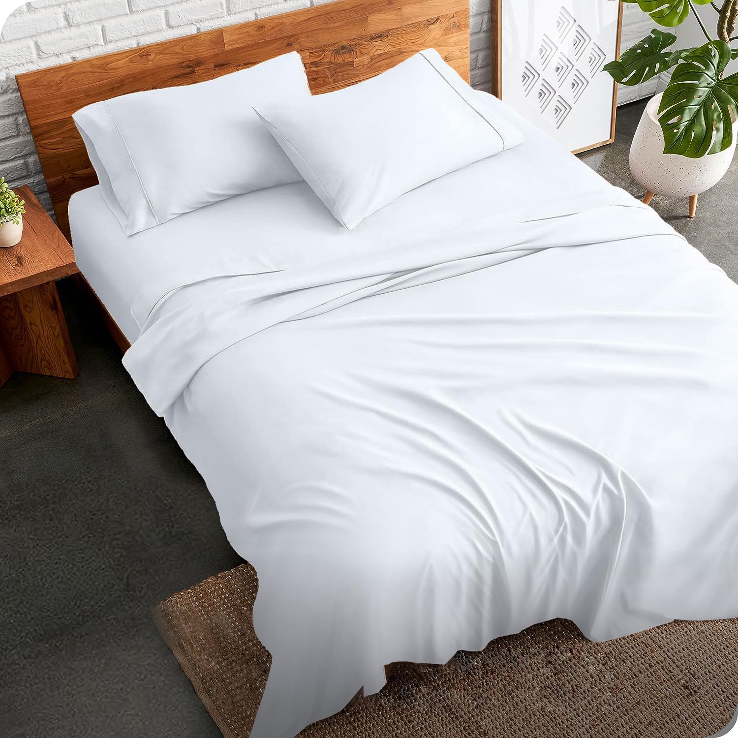 Luxury 800 Thread Count King Size Egyptian Cotton Bed Sheets Set - 6 Piece White Sateen Bedding with Deep Pocket (Fits 15