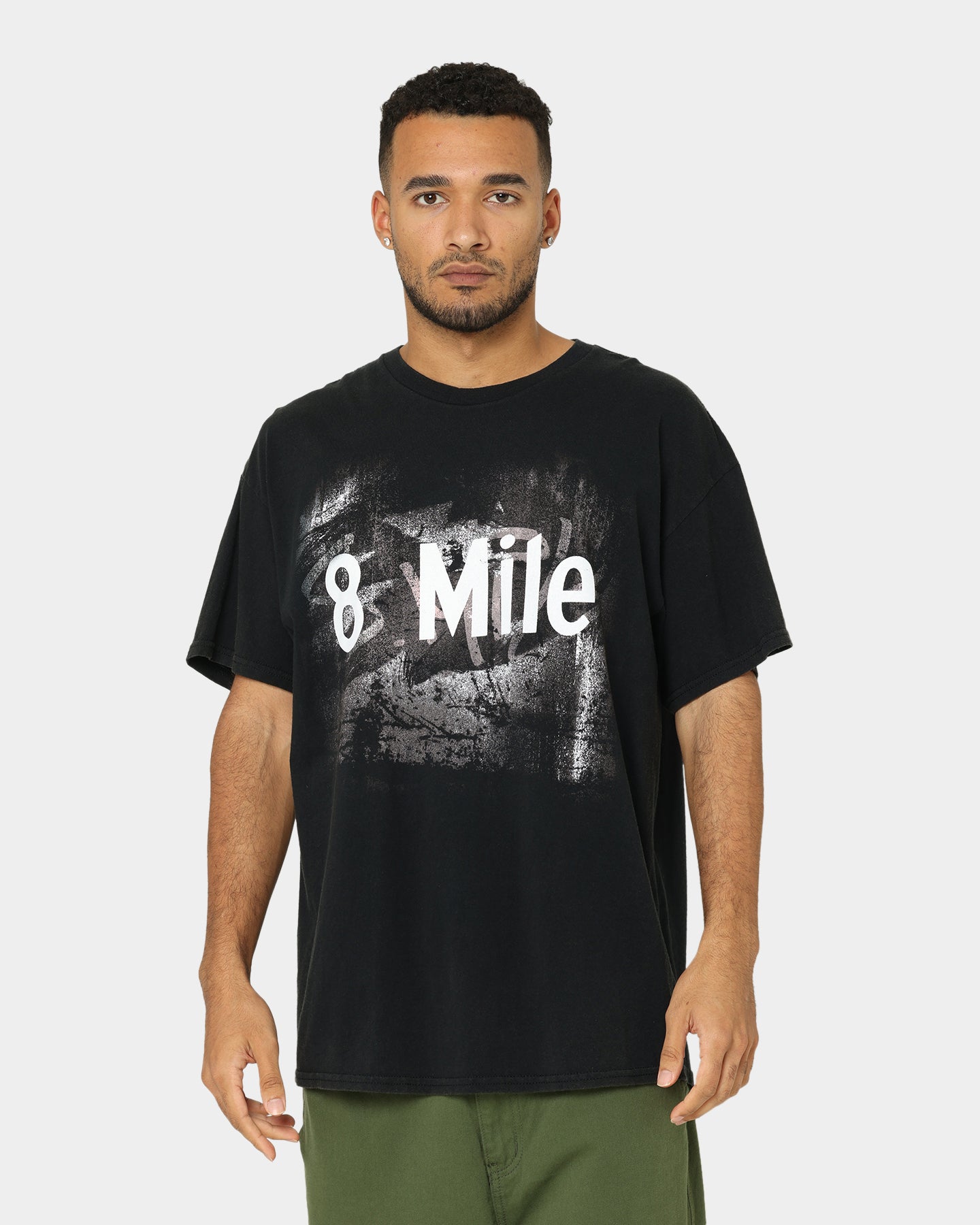 8 Mile Vintage T-Shirt - Black Wash | American Thrift X 8 Mile | Retro Hip Hop Style for Concerts & Streetwear