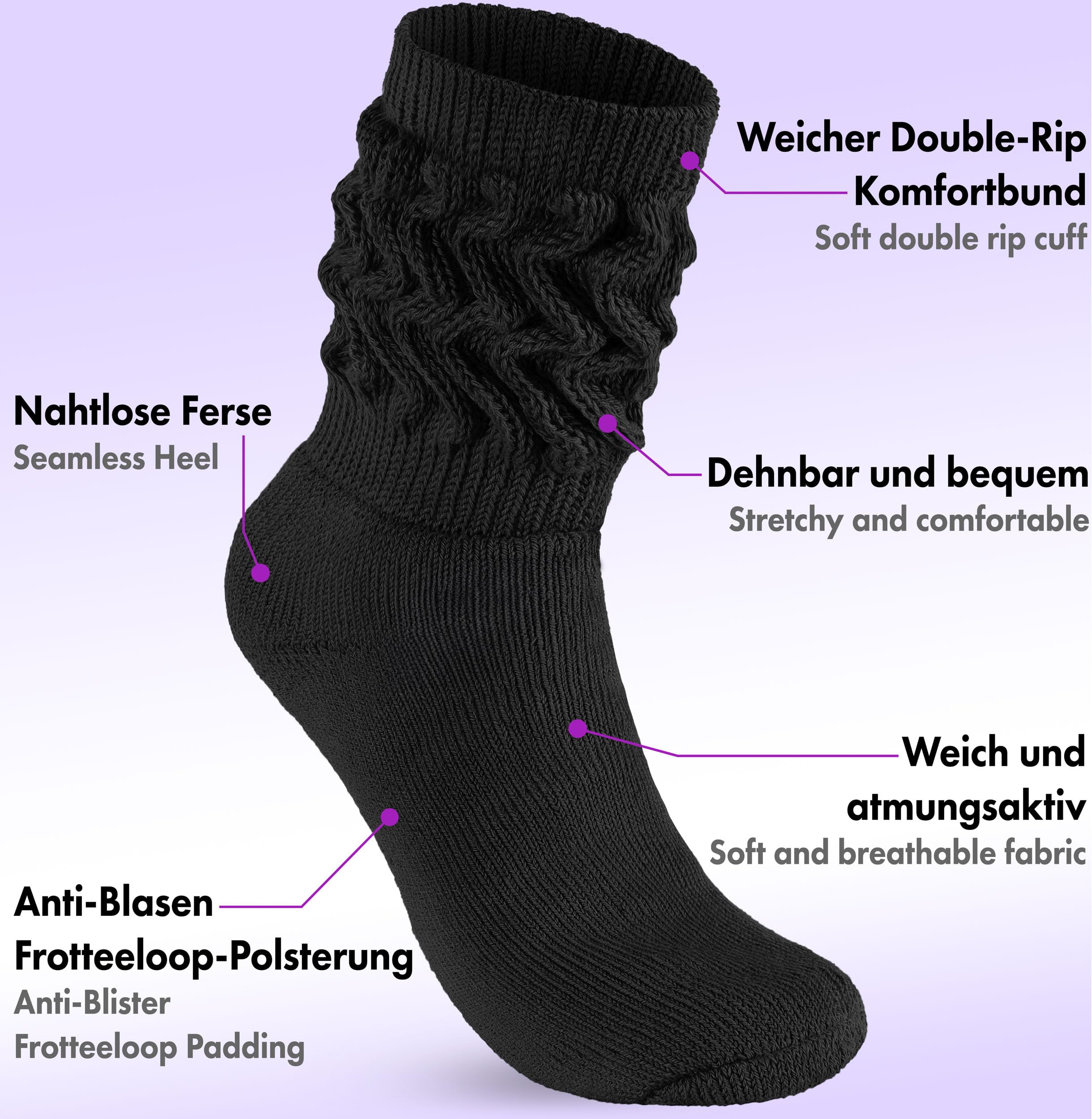 Unisex Fitness Workout Slouch Socks for Women & Men - Non-Slip Gym Socks for Running, Yoga & Training