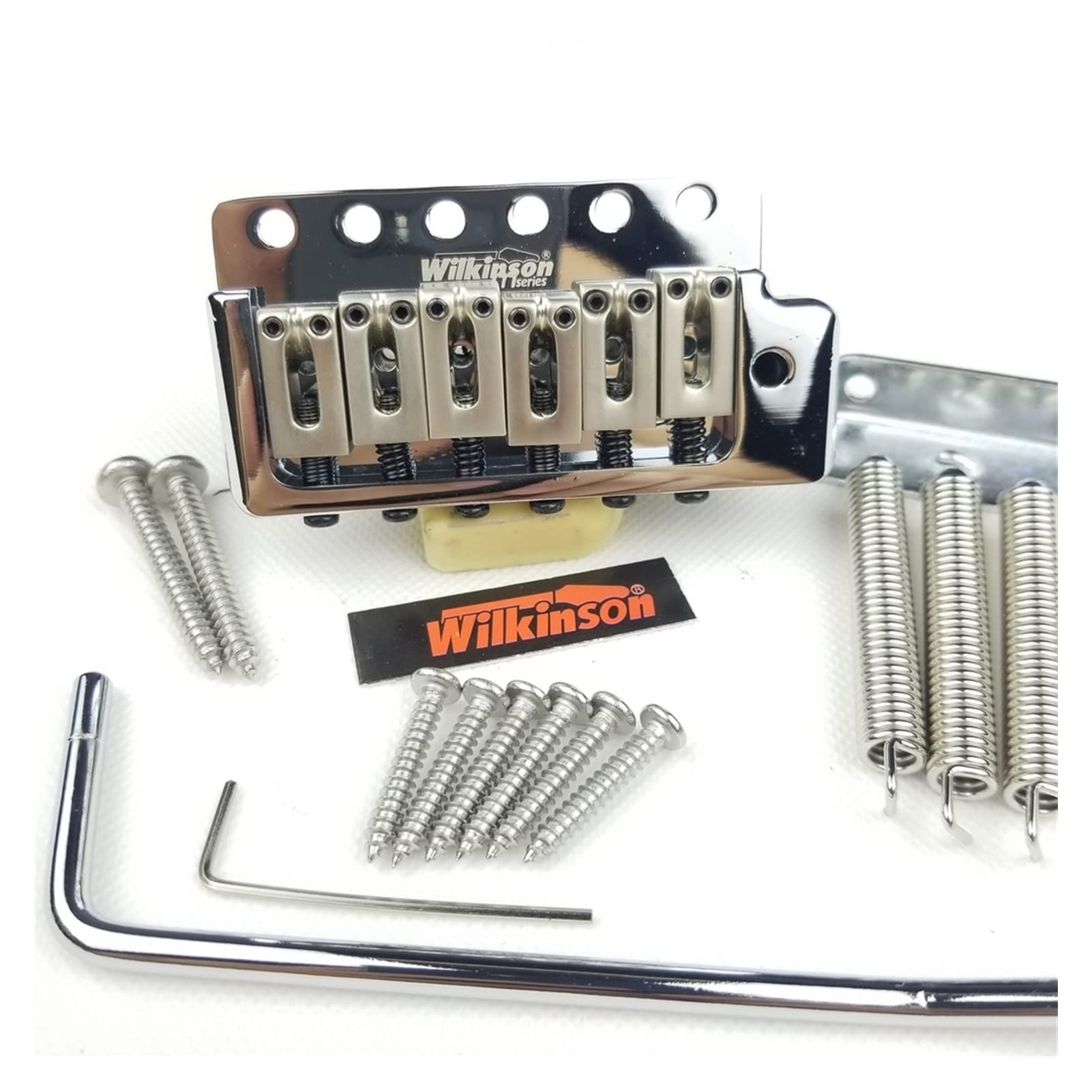 Electric Guitar Fixed Bridge with 6 Screws - Chrome Silver Tremolo System Replacement for ST Guitars | Perfect for DIY Guitar Repair & Upgrades
