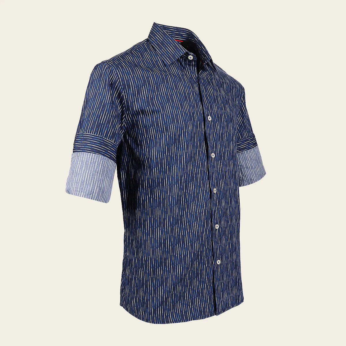 Men's Navy Blue Cotton Paisley Print Casual Shirt - Soft & Comfortable for Everyday Wear, Office, and Outings
