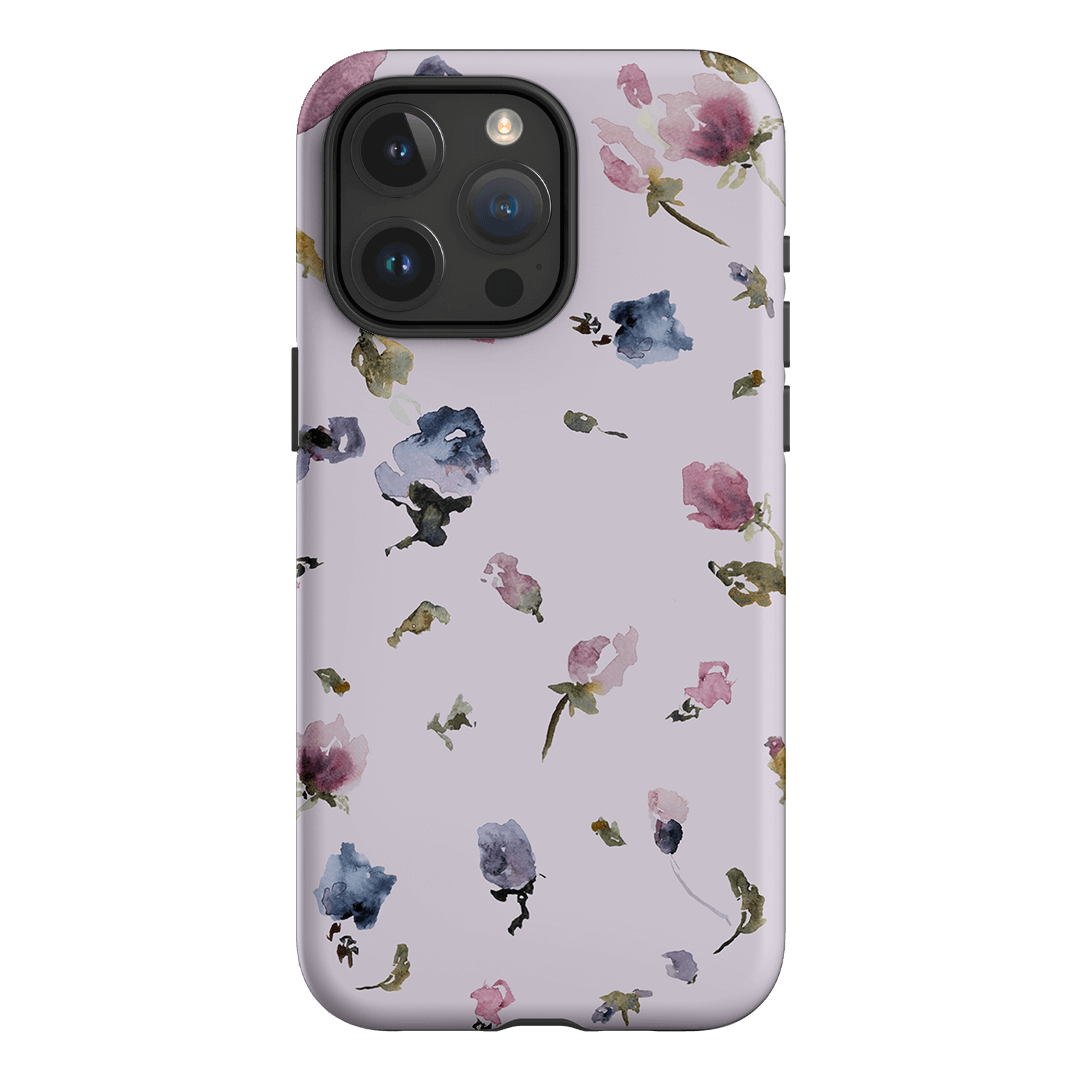 Violet Floral Phone Case for iPhone & Samsung - Slim Protective Cover with Botanical Design - Perfect for Everyday Use, Travel & Outdoor Activities