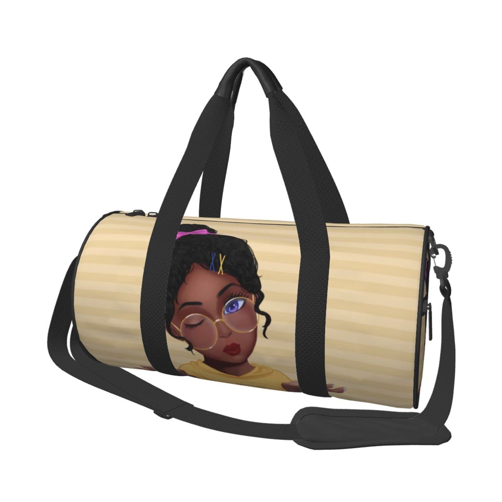 Stylish Gym Duffel Bag for Women & Men - African American Afro Black Design - Sports, Dance, Travel & Weekender Bag - Perfect for Workouts, Vacations & Weekend Getaways