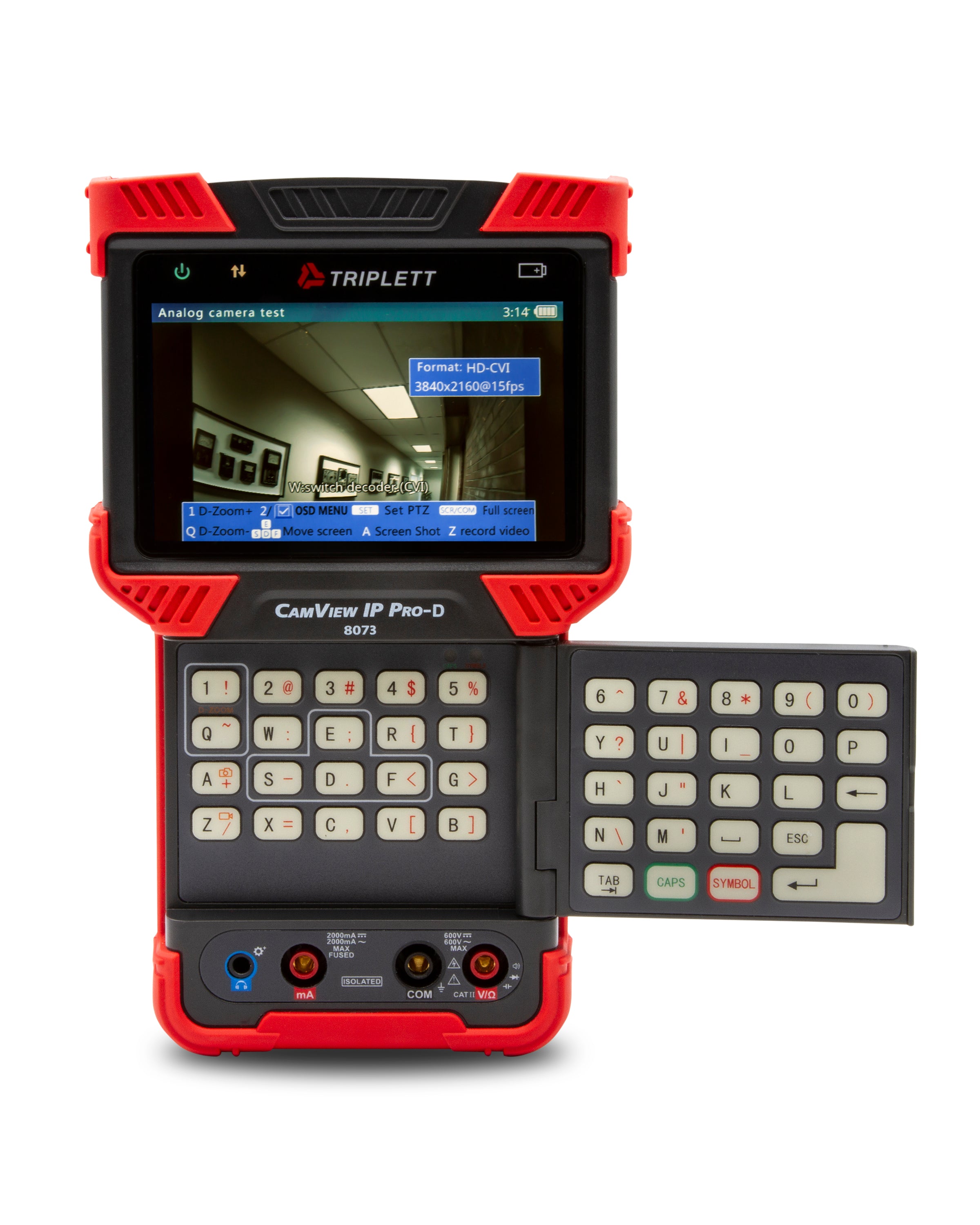 CamView IP Pro D™ IP and Analog Security Camera Tester - Supports H.265, AHD 2.0, HD TVI 3.0, HD CVI 3.0, NTSC/PAL (Model 8073) | Ideal for CCTV Installation & Maintenance Professionals