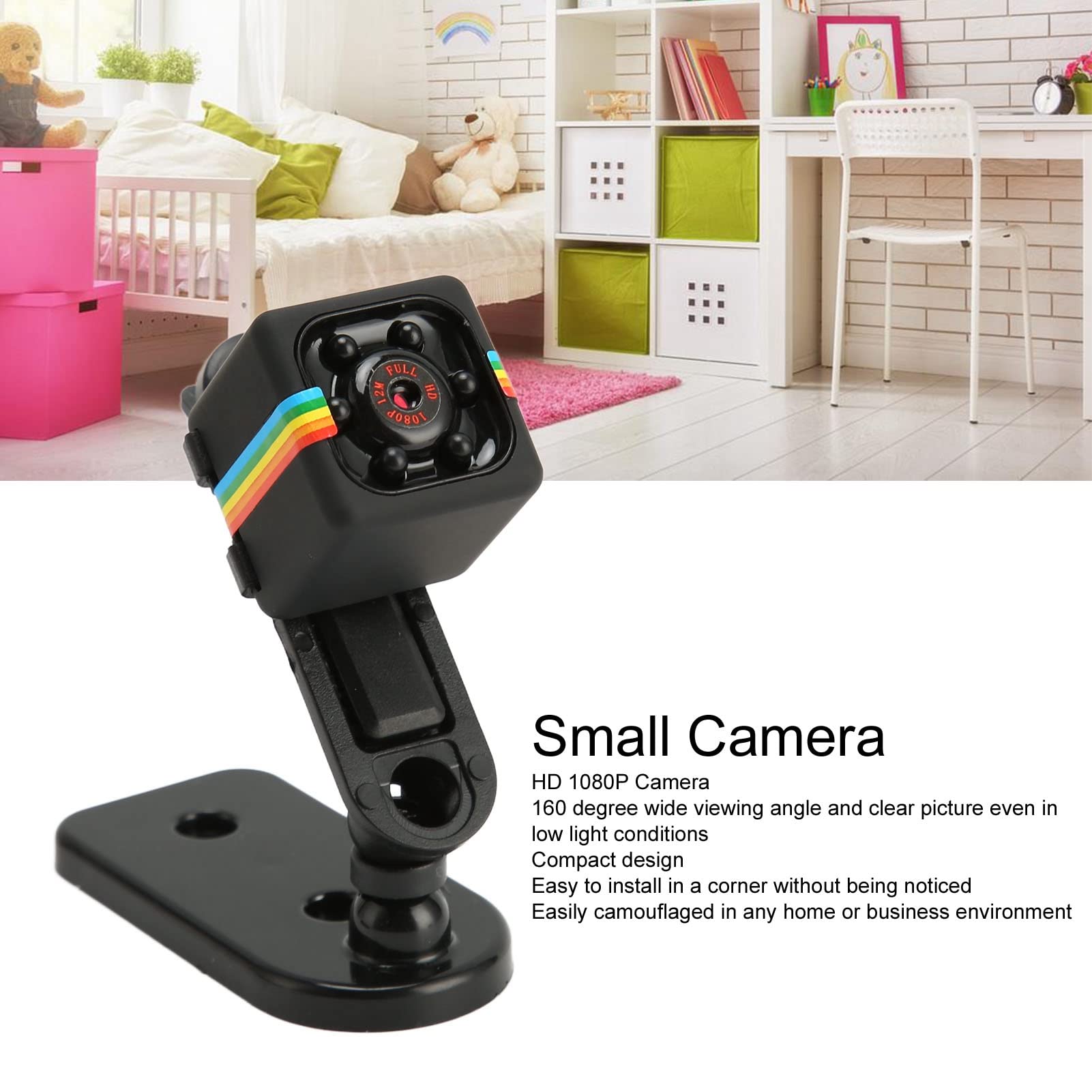 SQ11 Mini 1080p Wireless Security Camera with Night Vision - Portable Cordless Surveillance Camera for Home & Office - 200mAh Battery - Ideal for Indoor Monitoring, Baby & Pet Watching, and Business Security