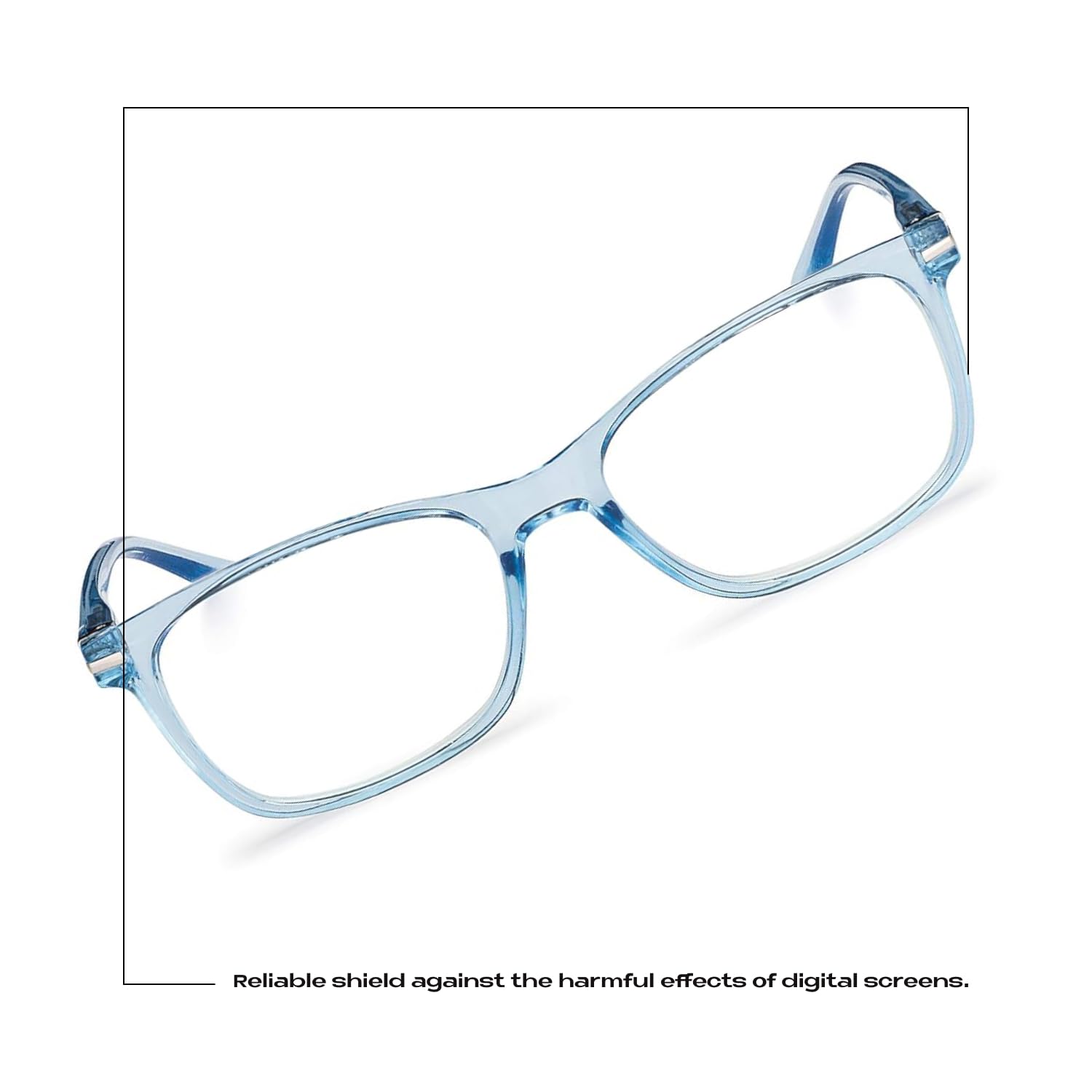 BOGO Readerest Blue Light Blocking Reading Glasses - Zero Magnification Computer Eyeglasses with Anti-Glare & UV Protection - Light Blue Thin Reflective Lens for Men & Women - Reduce Eye Strain for Office Work, Gaming & Screen Time