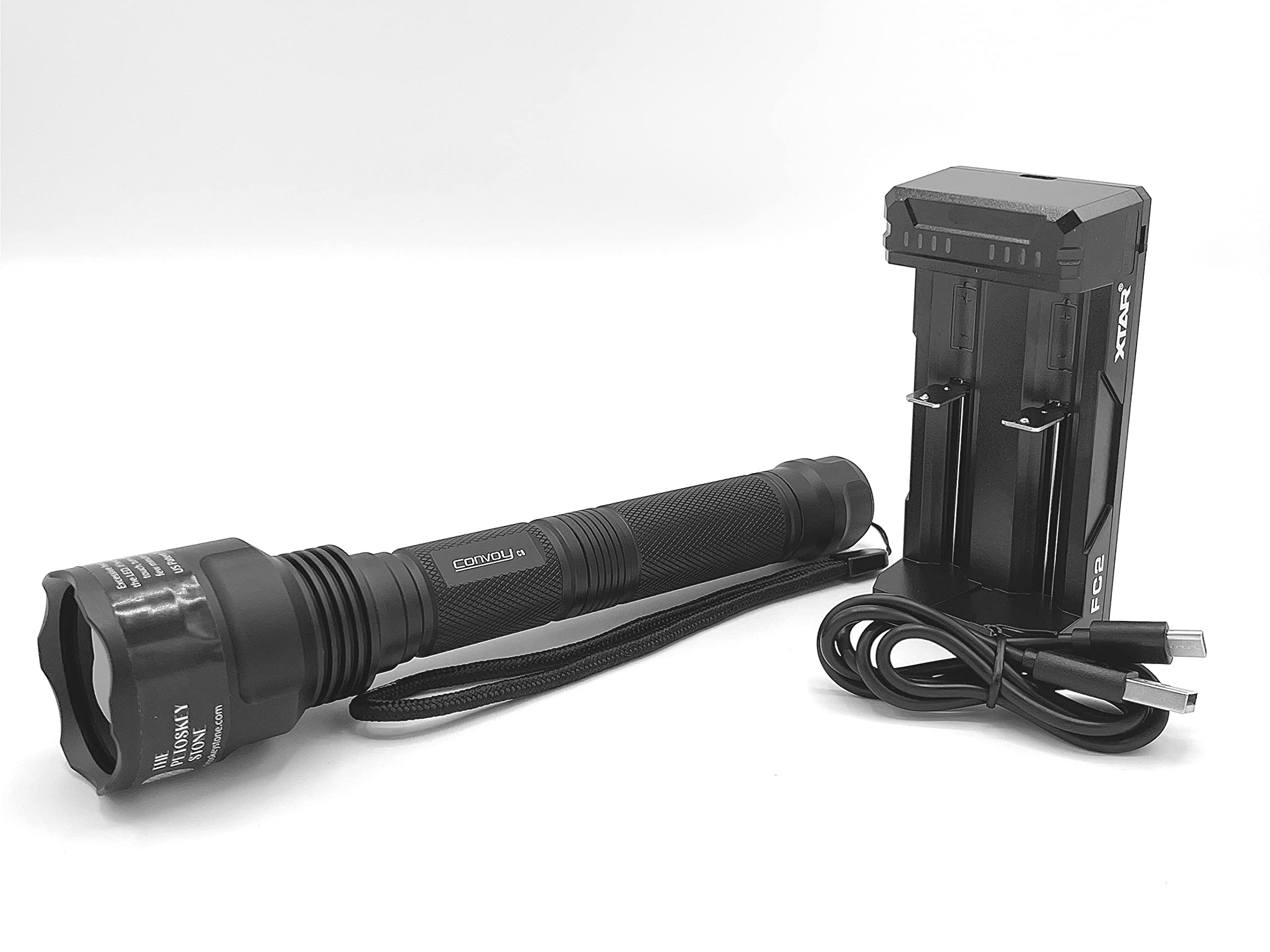 Convoy C8 365nm UV LED Flashlight with Patented Glass Filter - Perfect for Forensic Investigation, Currency Verification & UV Light Detection