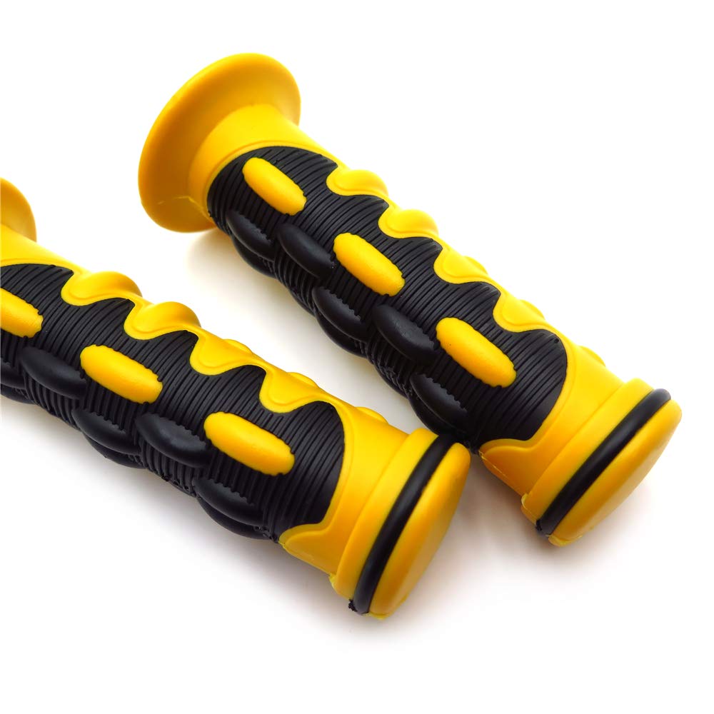 HTTMT XH4076-YELLOW-22 22mm Gel Hand Grips for Motorcycle & ATV - Comfort Ride