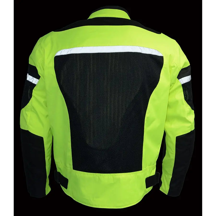 Milwaukee Leather Men's Mesh & Nylon Combo Racer Jacket - Lightweight Motorcycle Jacket for Men - Perfect for Riding, Racing & Outdoor Adventures