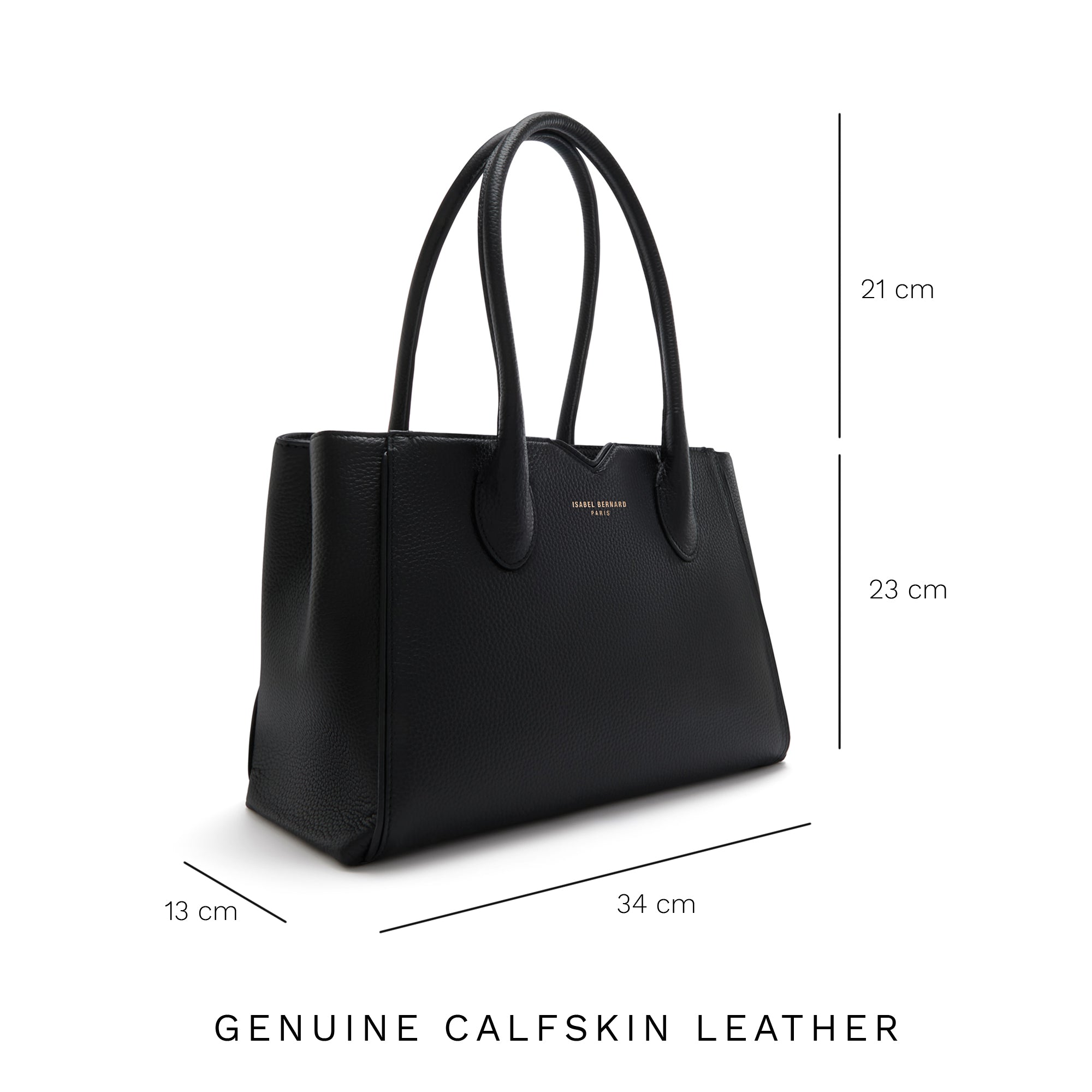 Honoré Cloe Midi Black Calfskin Leather Handbag for Women - Elegant Designer Purse for Work, Evening Events & Daily Use