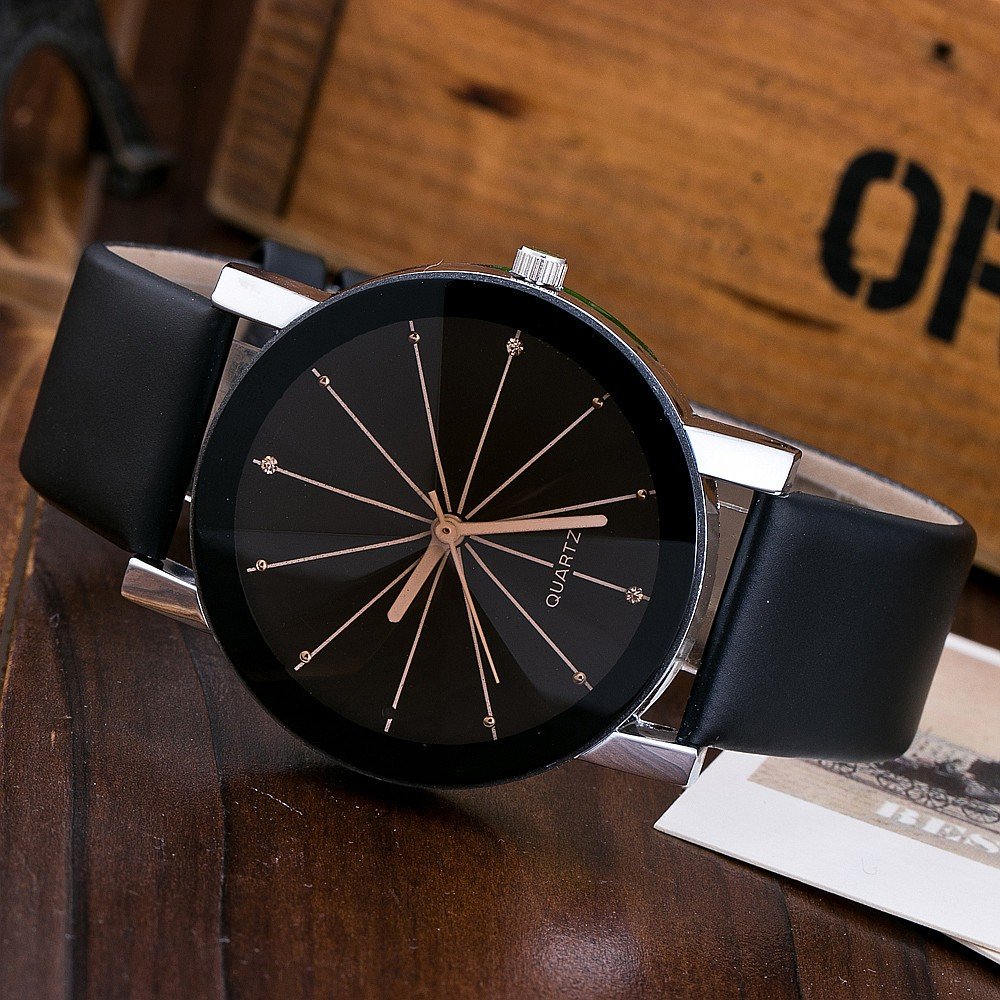 Laksh Analog Black Dial Women's Watch (SR-504 AT-504) - Leather Strap, Classic Design for Office, Party & Everyday Wear
