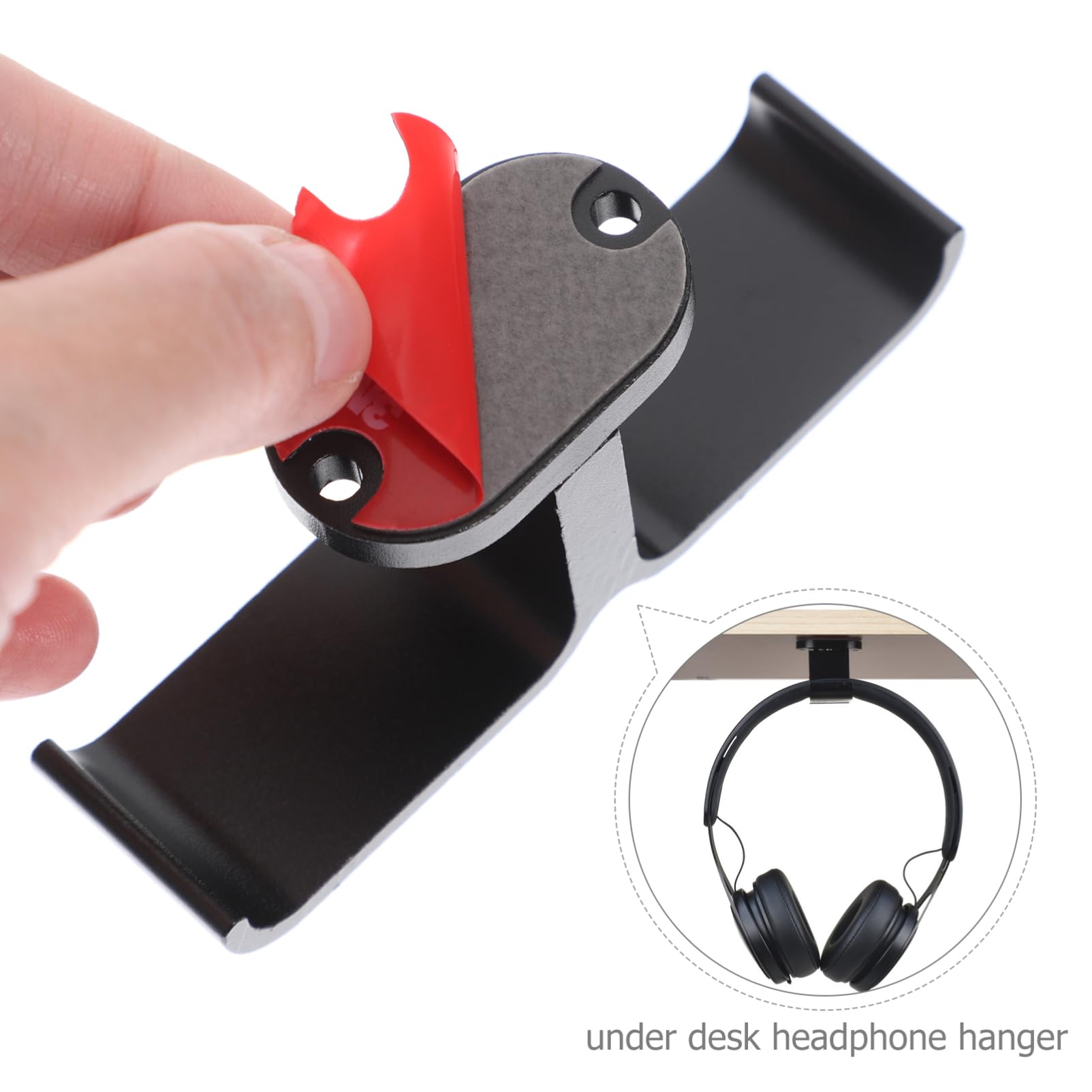Uonlytech 2-Pack Headset Hanger - Adjustable Headphone Stand Hook for Desk, Under Desk Headset Holder with Non-Slip Base - Perfect for Gaming Setup, Office & Home Workspace Organization