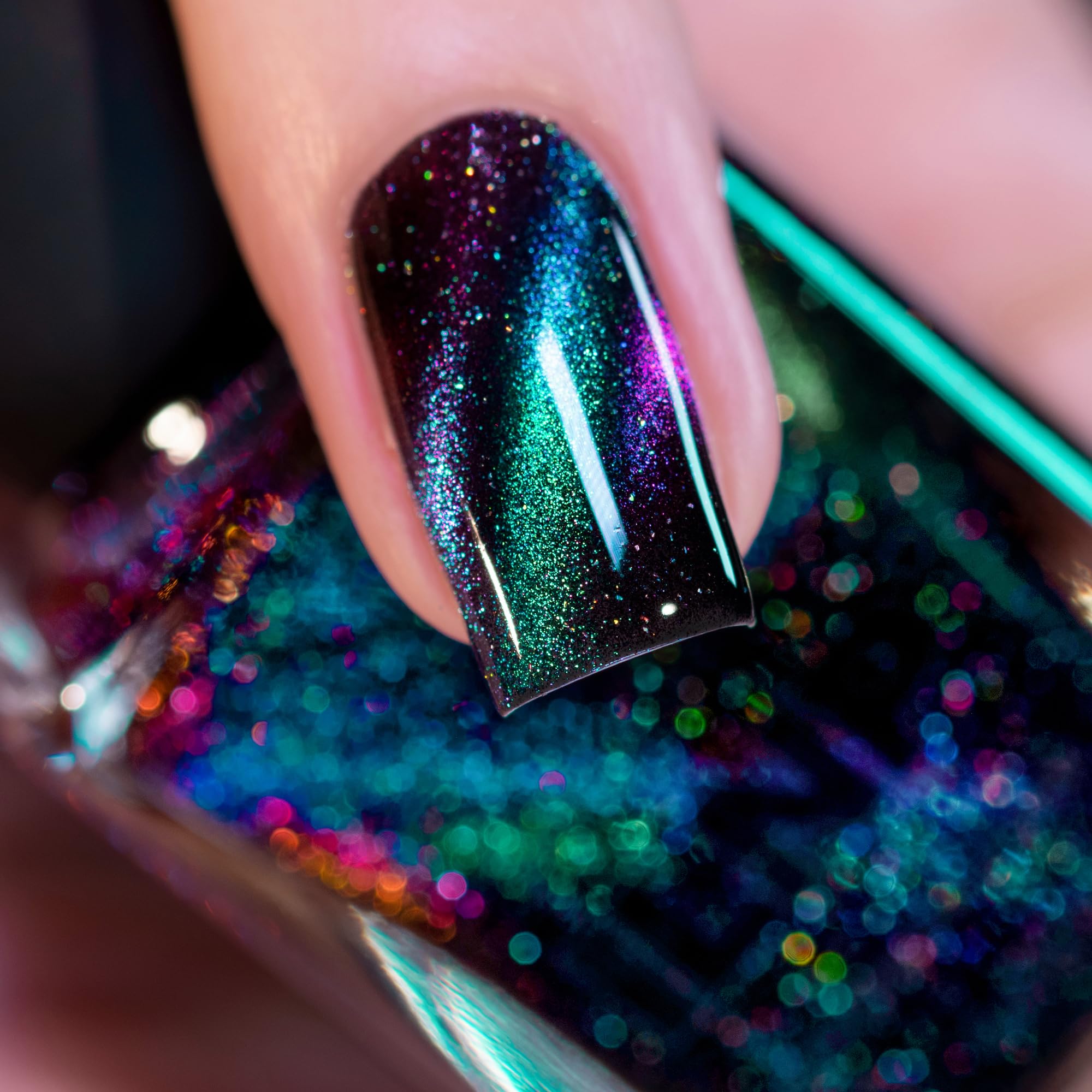 ILNP Deep Space - Teal to Purple Magnetic Holographic Nail Polish | Long-Lasting Chip-Resistant Formula | Perfect for Parties, Weddings & Special Occasions